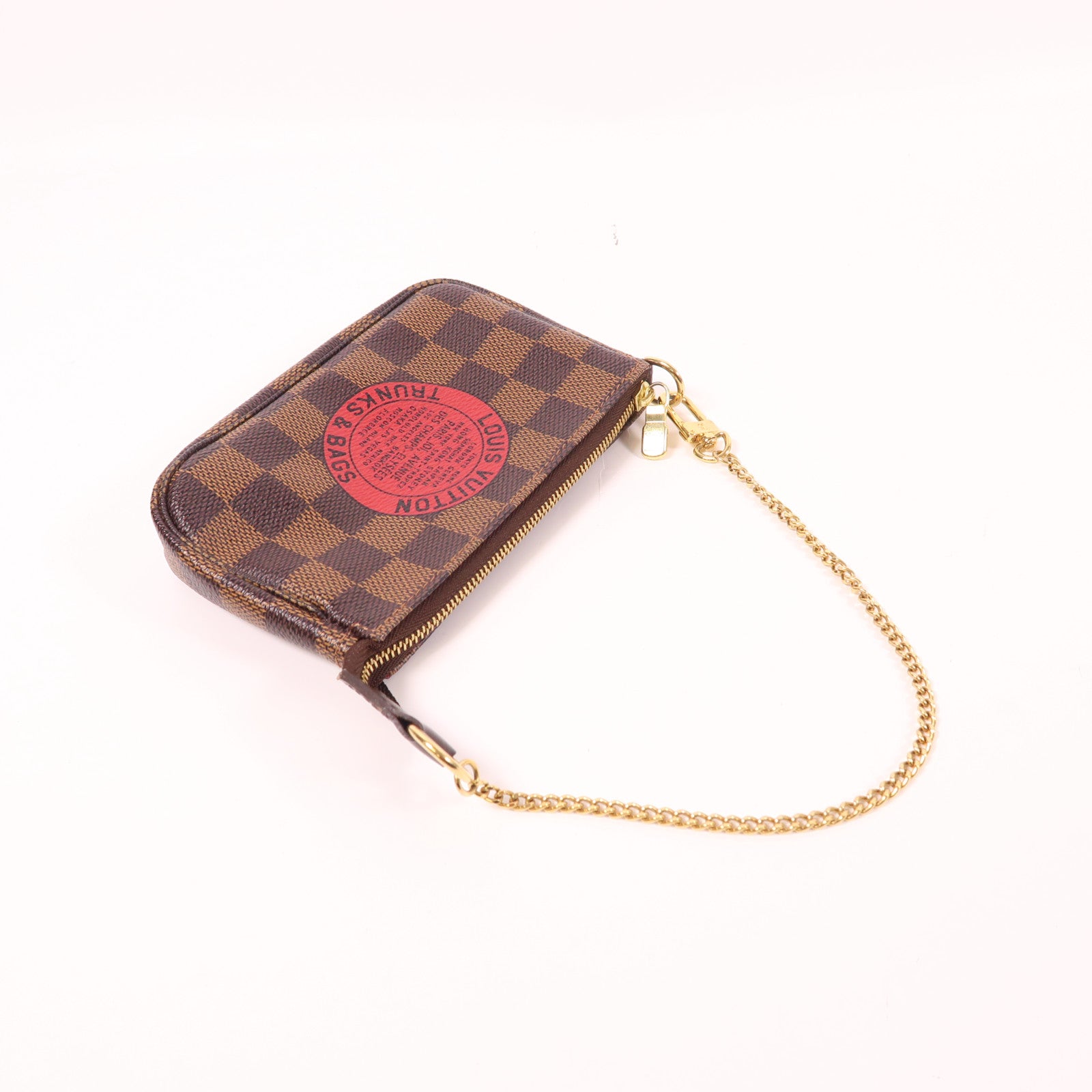 LOUIS VUITTON 【激減優惠】Damier Mini Pochette Accessoires金扣手挽袋