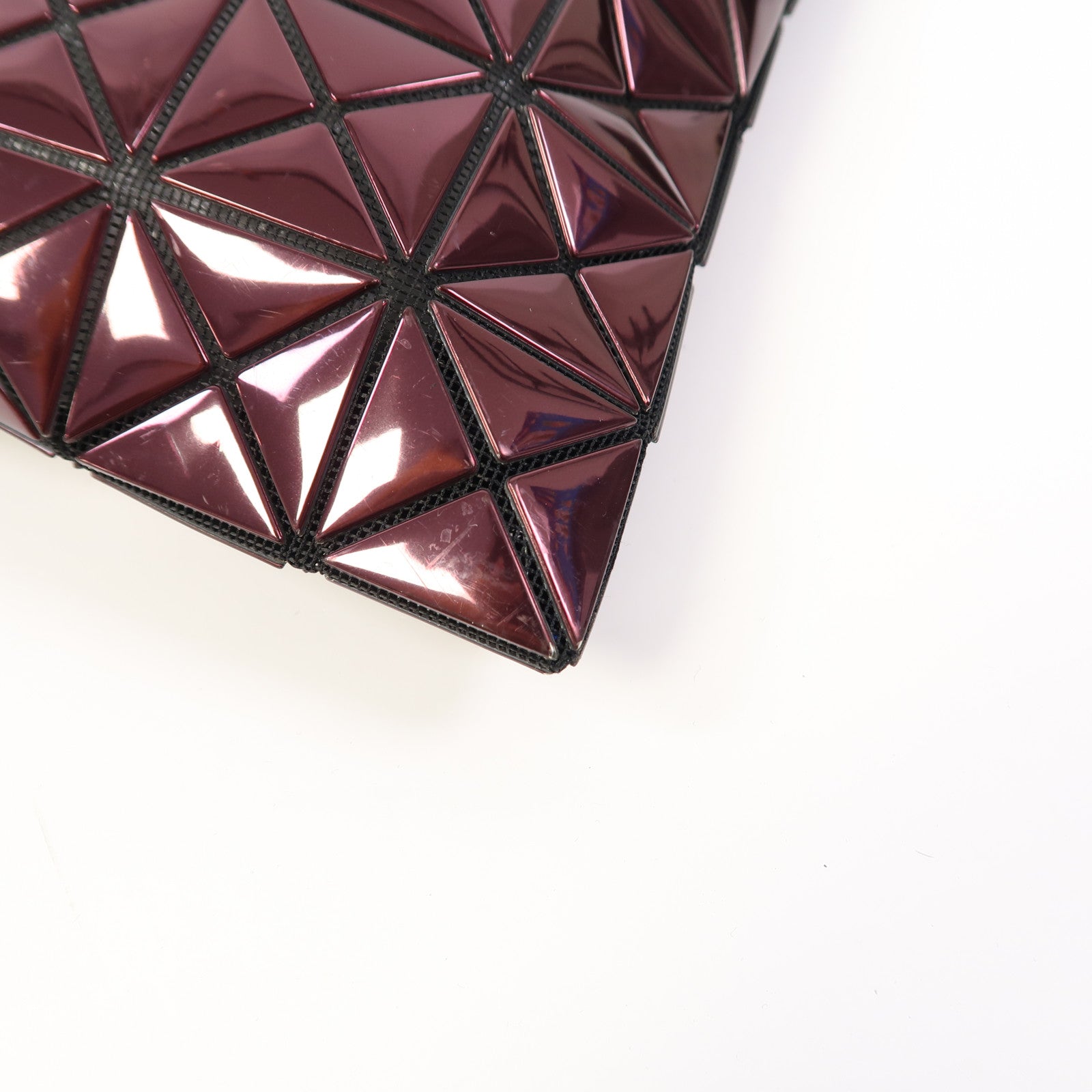 ISSEY MIYAKE PVC Bao Bao肩背袋暗紫紅色