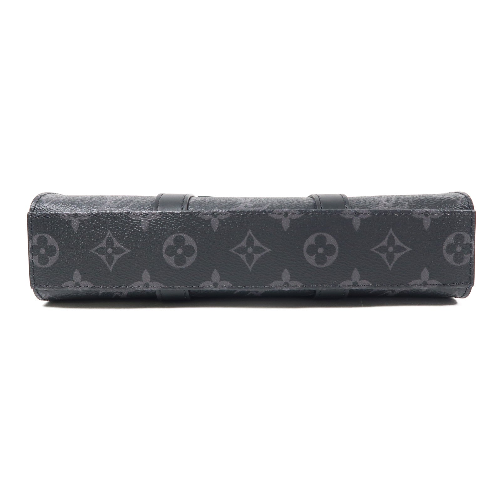 LOUIS VUITTON 【激減優惠】Monogram Eclipse Sac Plat Cross銀扣手挽肩背兩用袋黑色