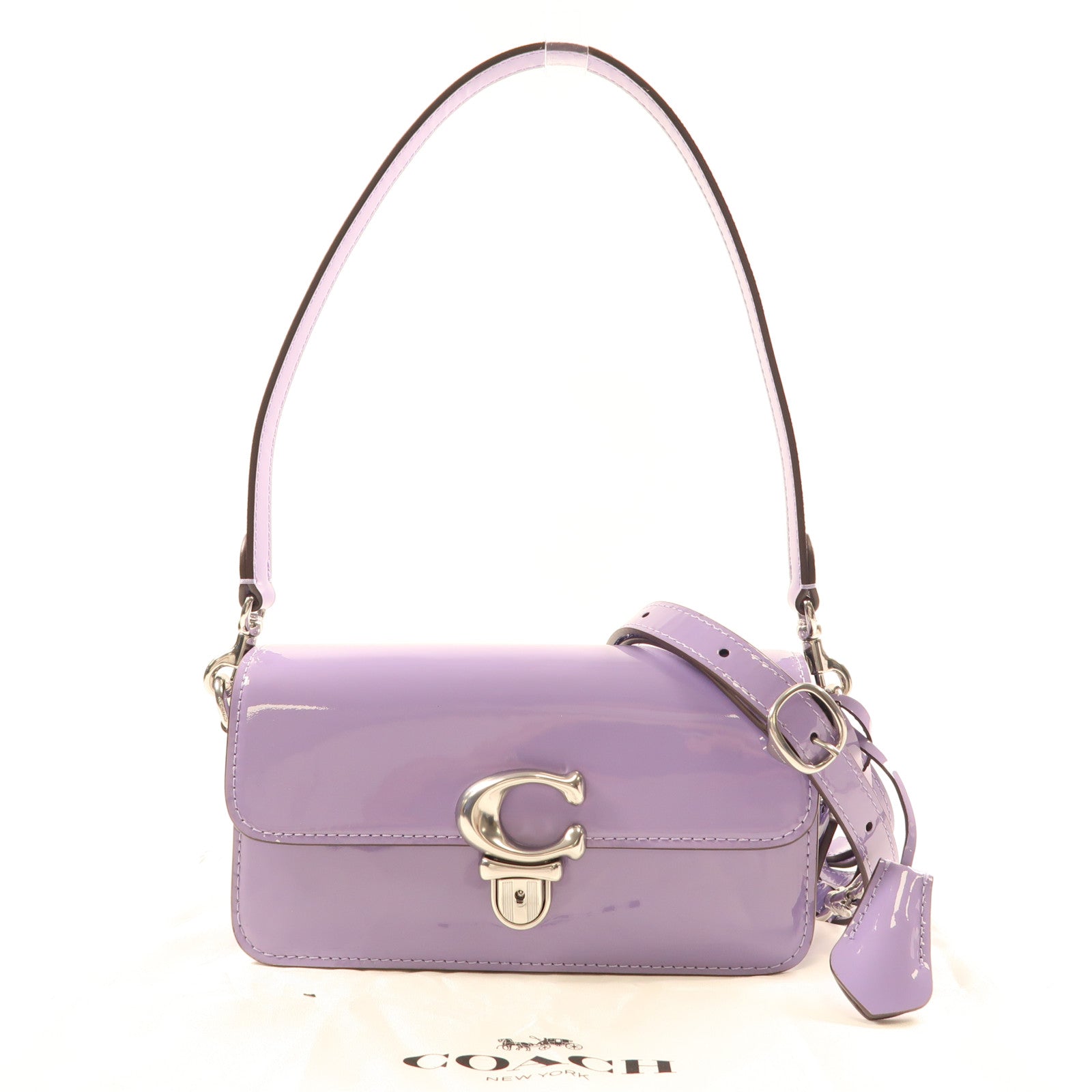 COACH 【激減優惠】漆皮皮革Shoulder Bag銀扣肩背袋