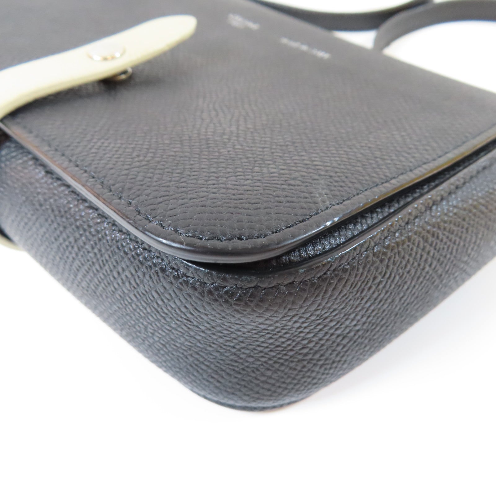 CELINE 【激減優惠】牛皮皮革Shoulder Bag銀扣肩背袋黑色