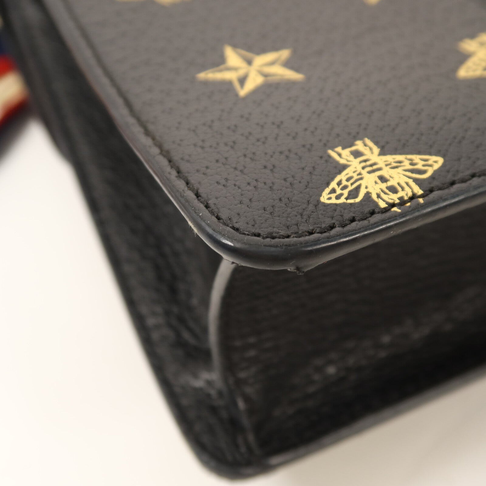 GUCCI 牛皮皮革Sylvie Bee Star金扣手挽肩背兩用袋