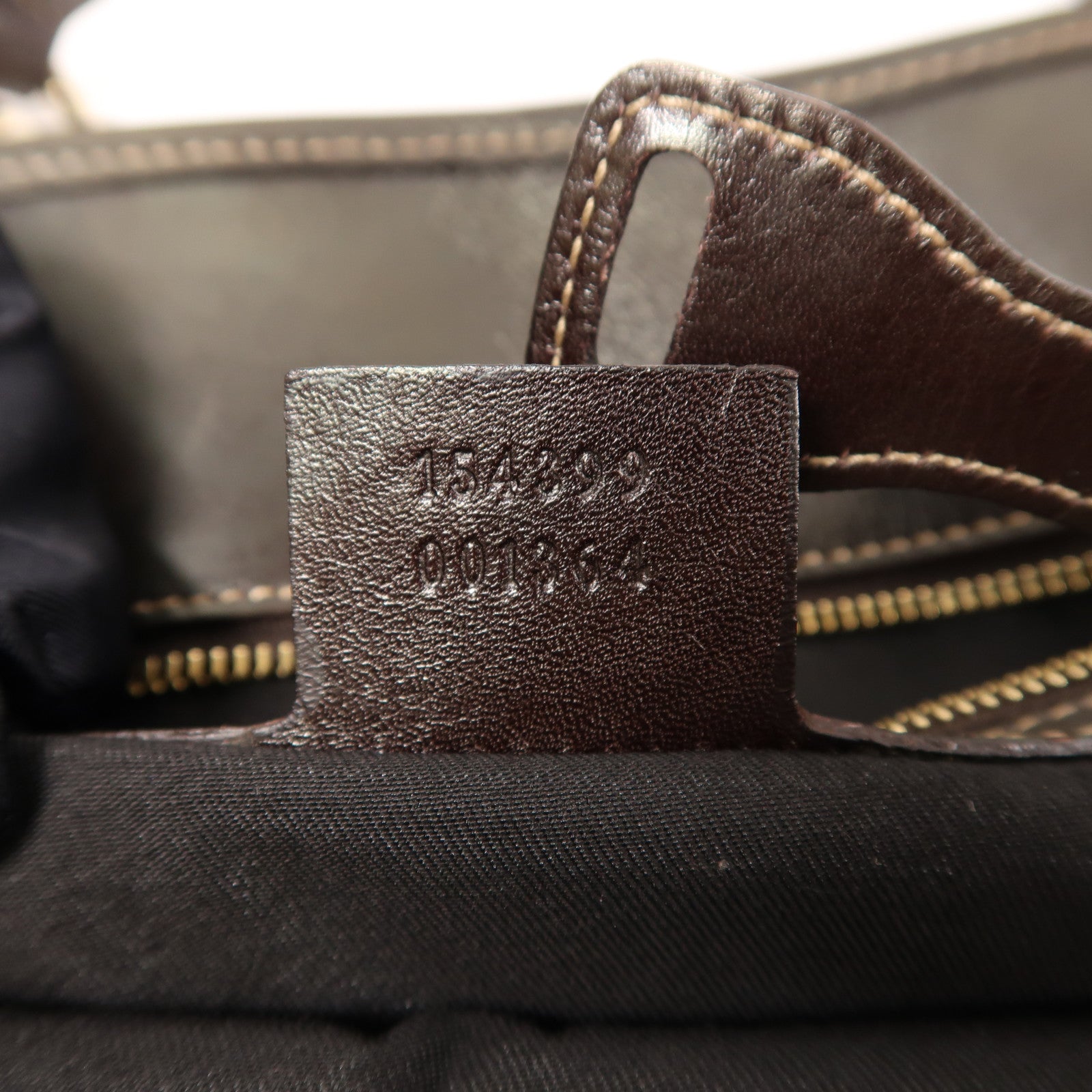 GUCCI GG GHW Tote Bag 154399 Canvas Brown/Black