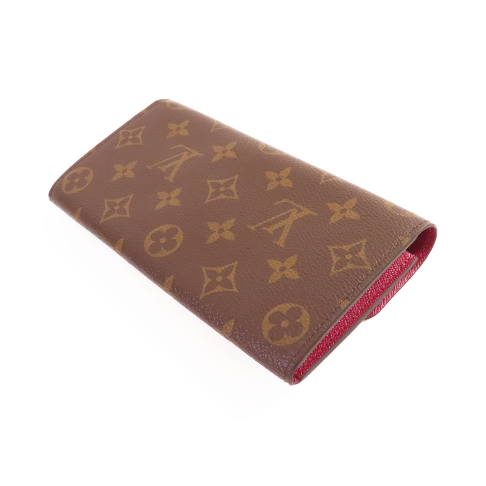 LOUIS VUITTON Monogram Emilie Long Wallet金扣長錢包啡色/紫紅色