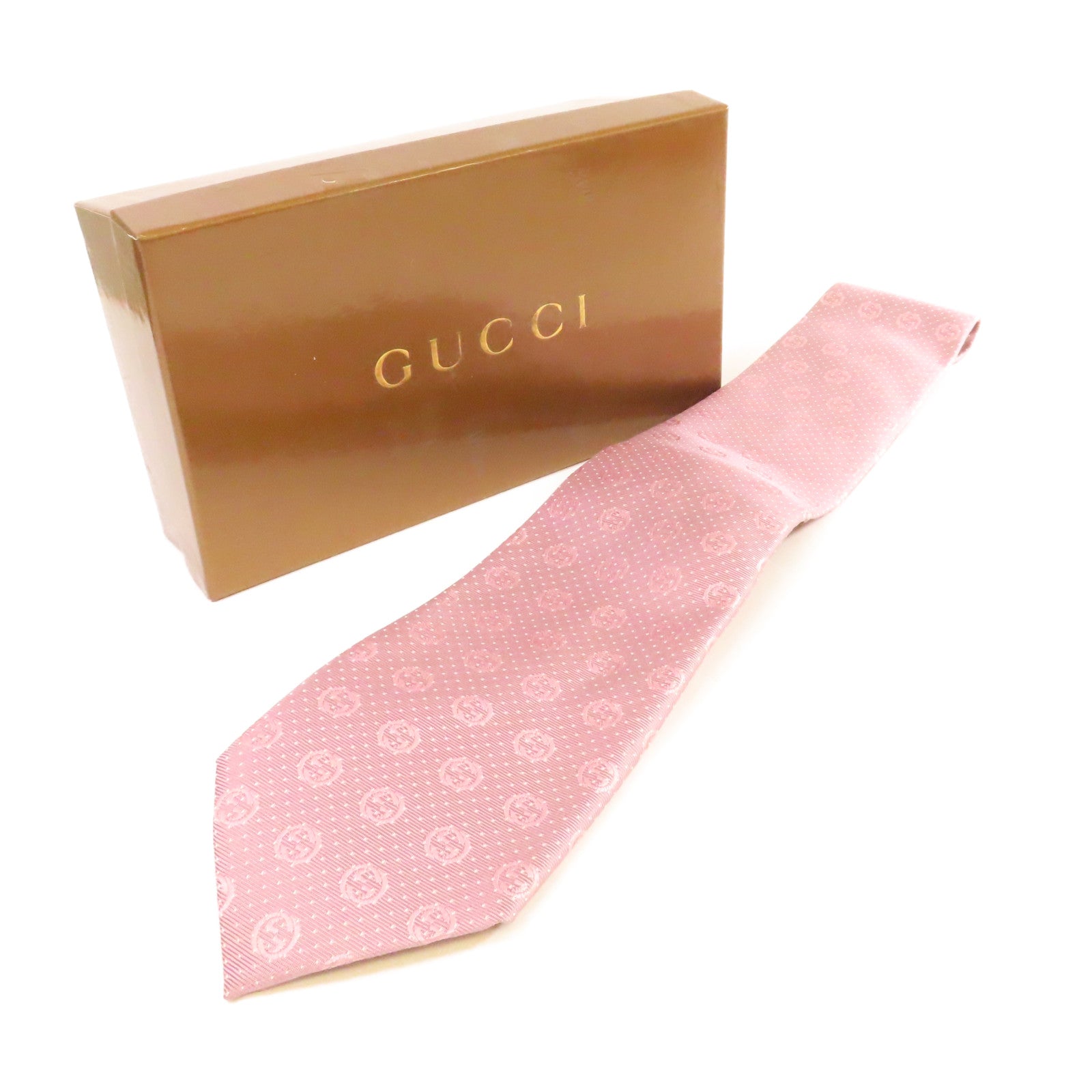 GUCCI 【激減優惠】絲質Necktie領帶紫粉色