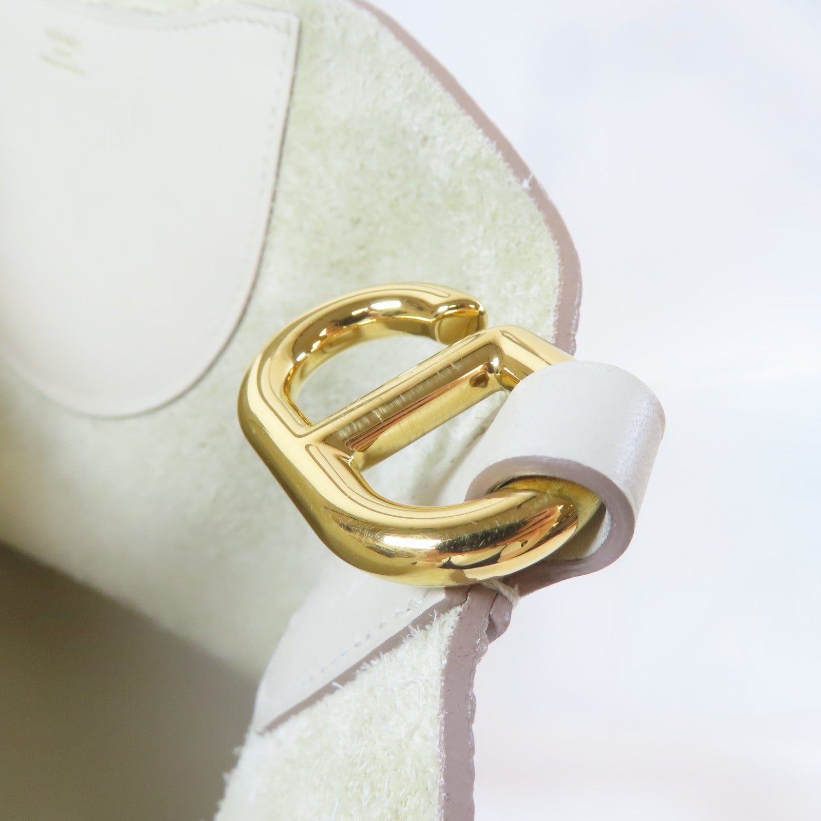 HERMES Clemence皮革In The Loop 23金扣手挽袋Beton/白色