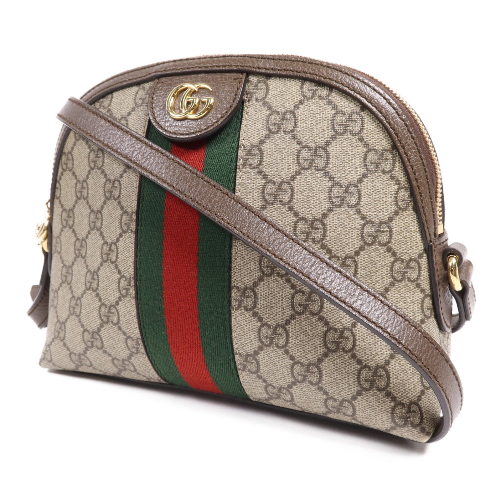GUCCI 塗層帆布Ophidia GG金扣肩背袋