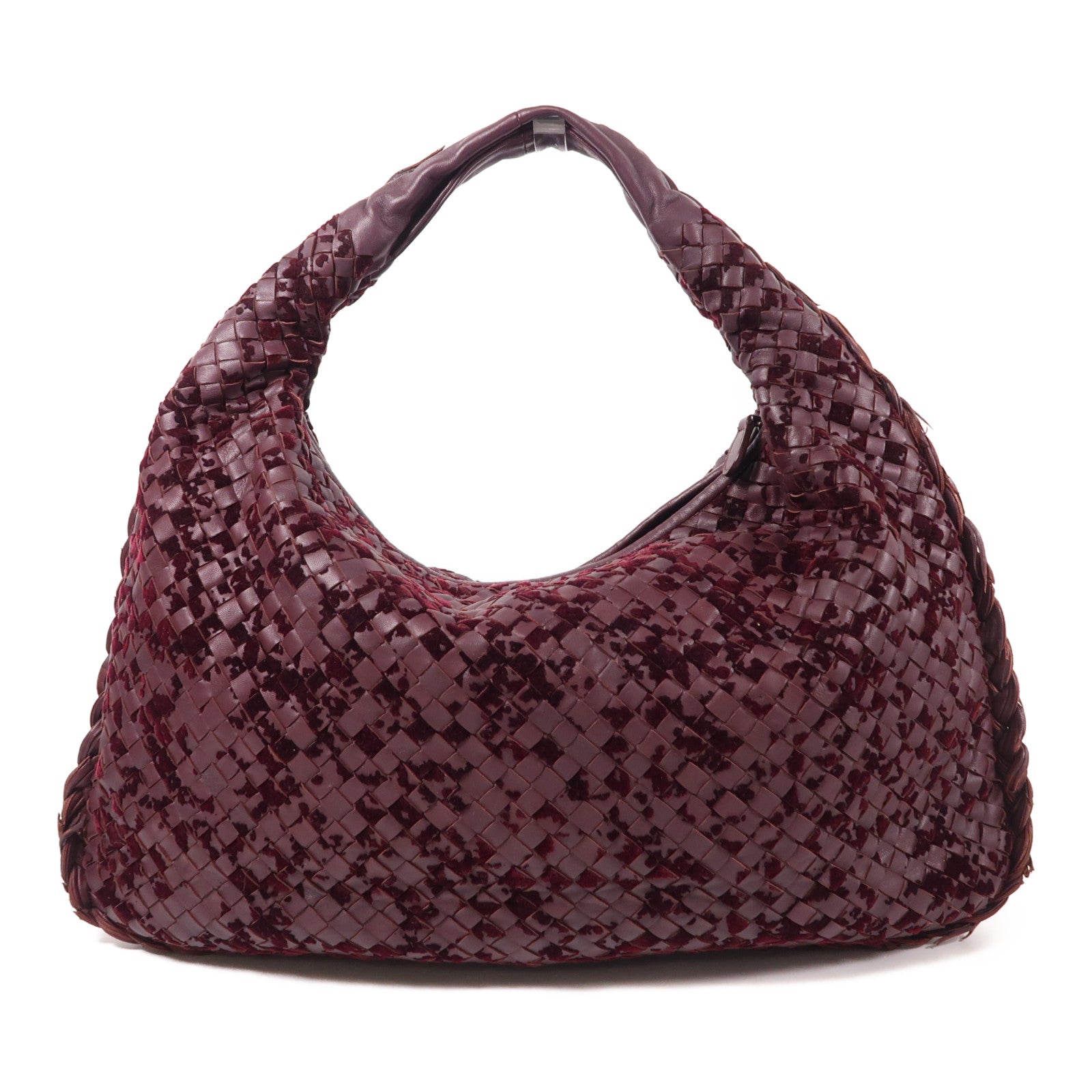 BOTTEGA VENETA 織紋皮革/天鵝絨Shoulder Bag肩背袋
