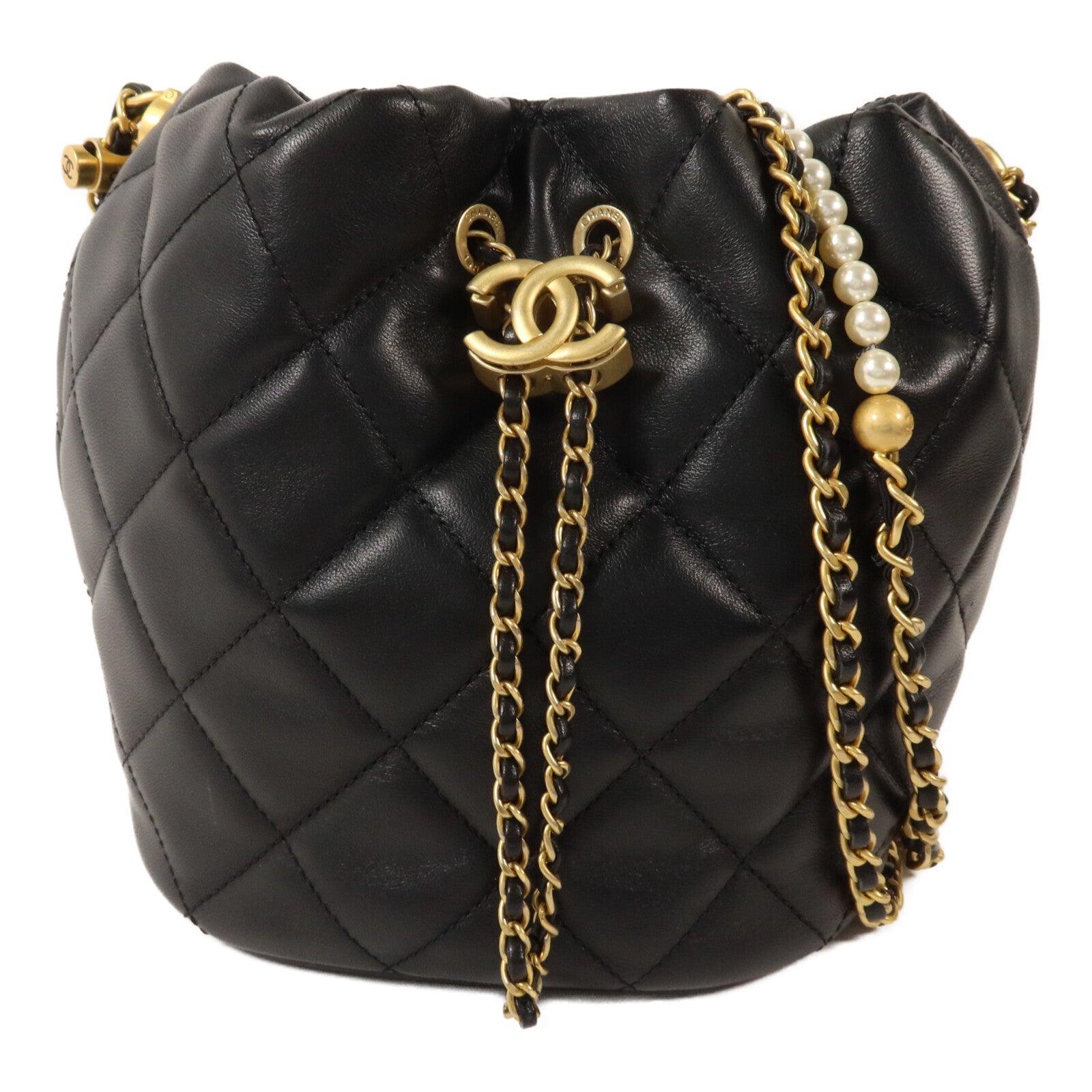 CHANEL 羊皮皮革My Perfect Mini Bucket Bag鏈帶肩背袋