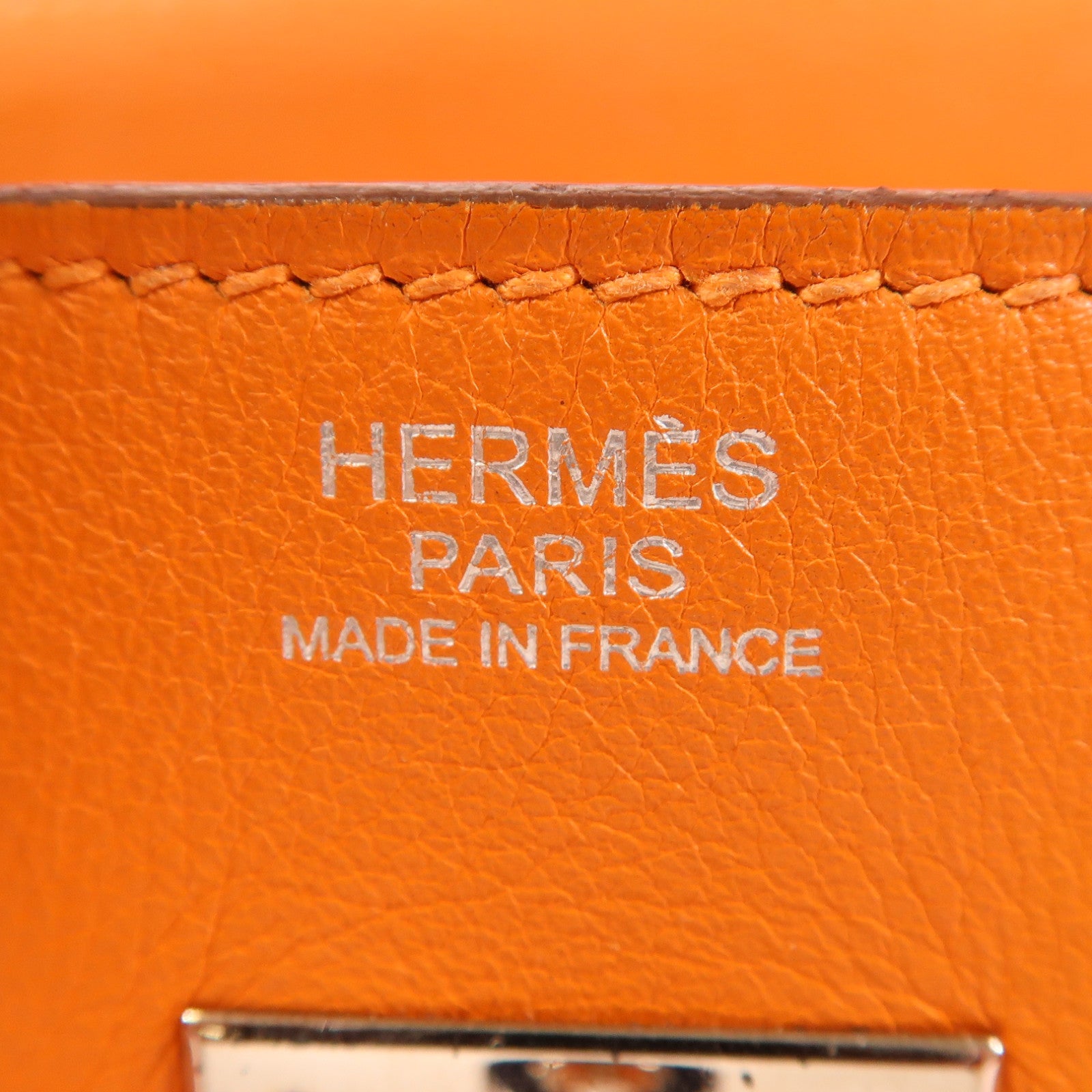 HERMES Swift皮革Birkin 30銀扣手挽袋橙色