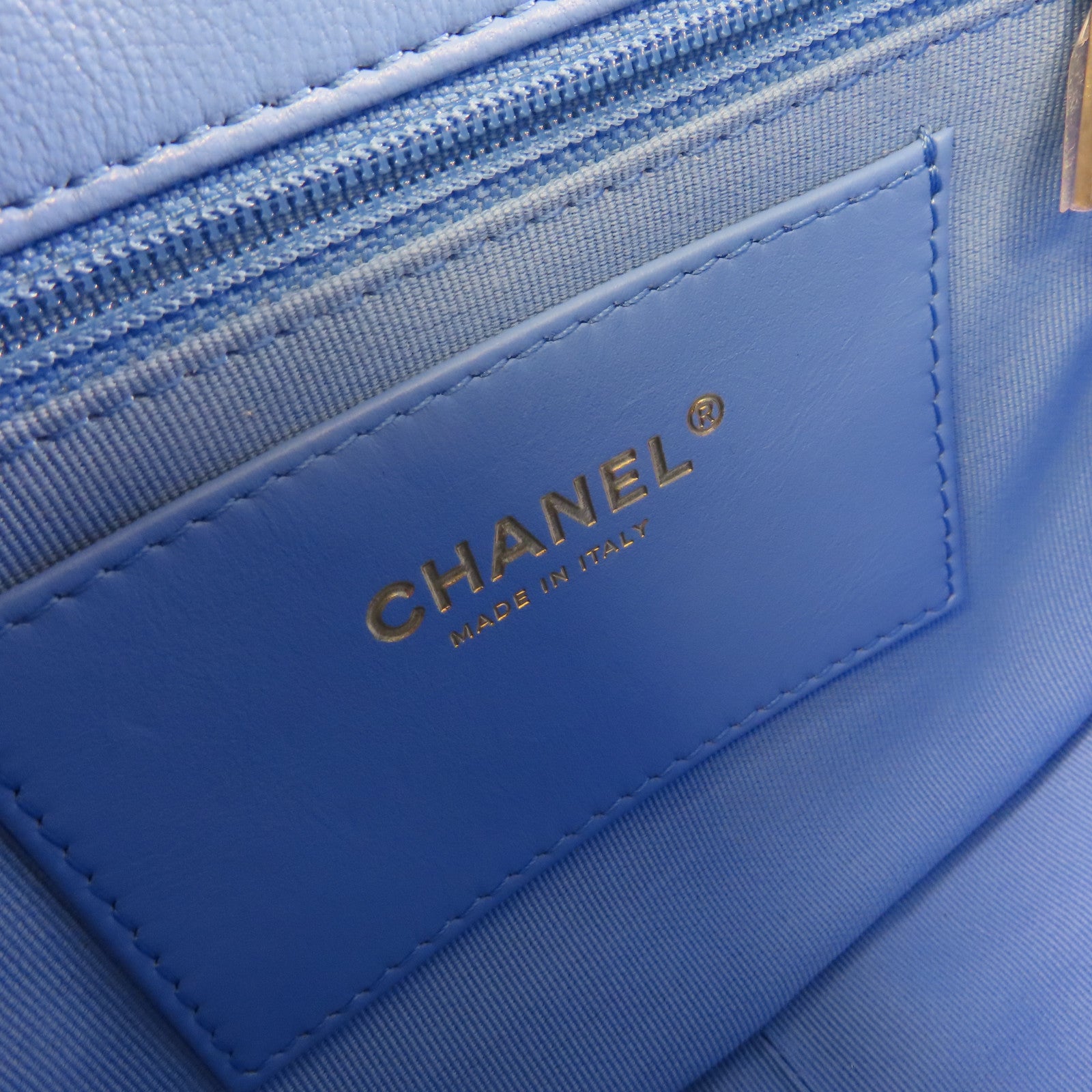 CHANEL 【激減優惠】菱格羊皮皮革Chain Shoulder Bag金扣鏈帶肩背袋藍色