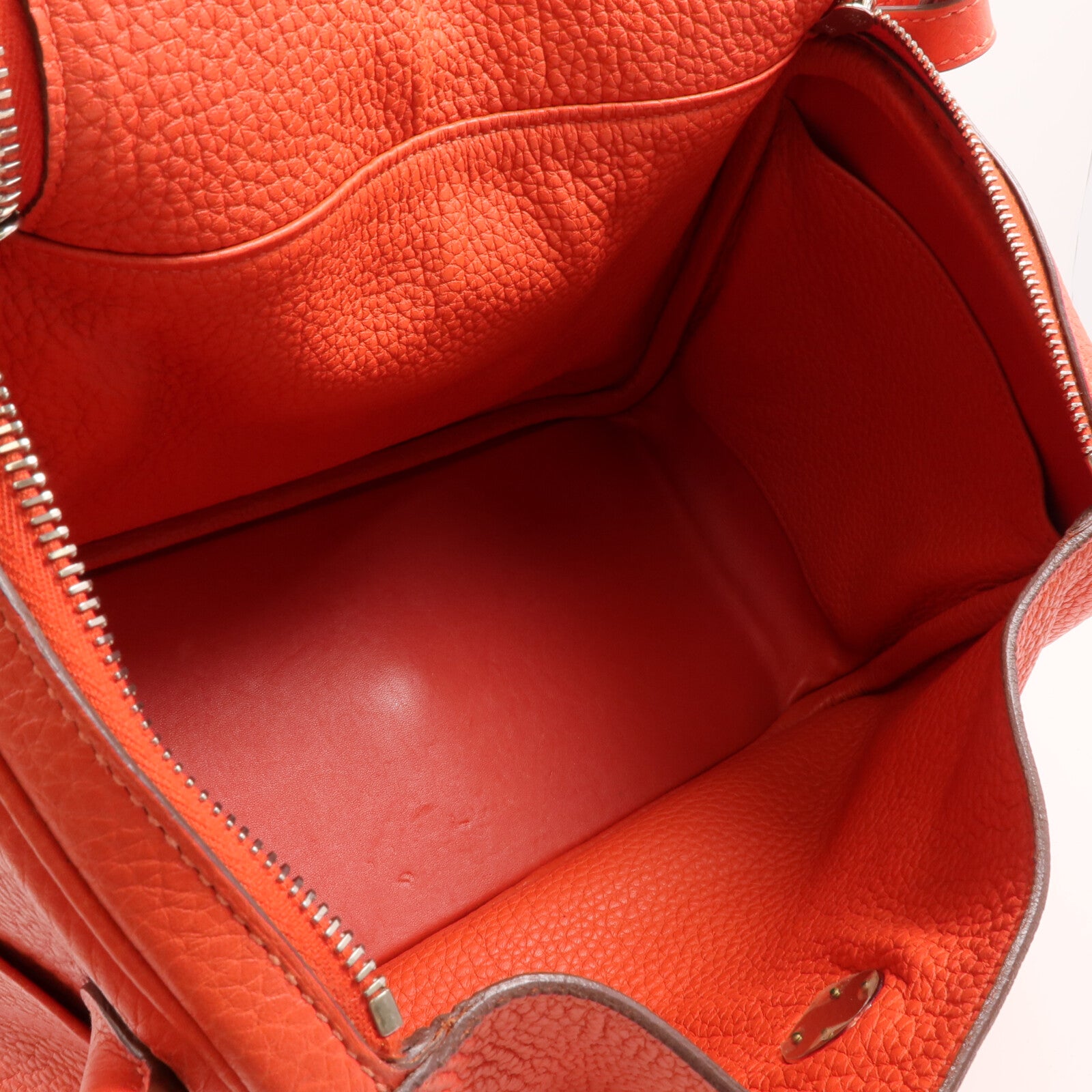 HERMES Clemence皮革Lindy 30銀扣手挽肩背兩用袋Rose Jaipur