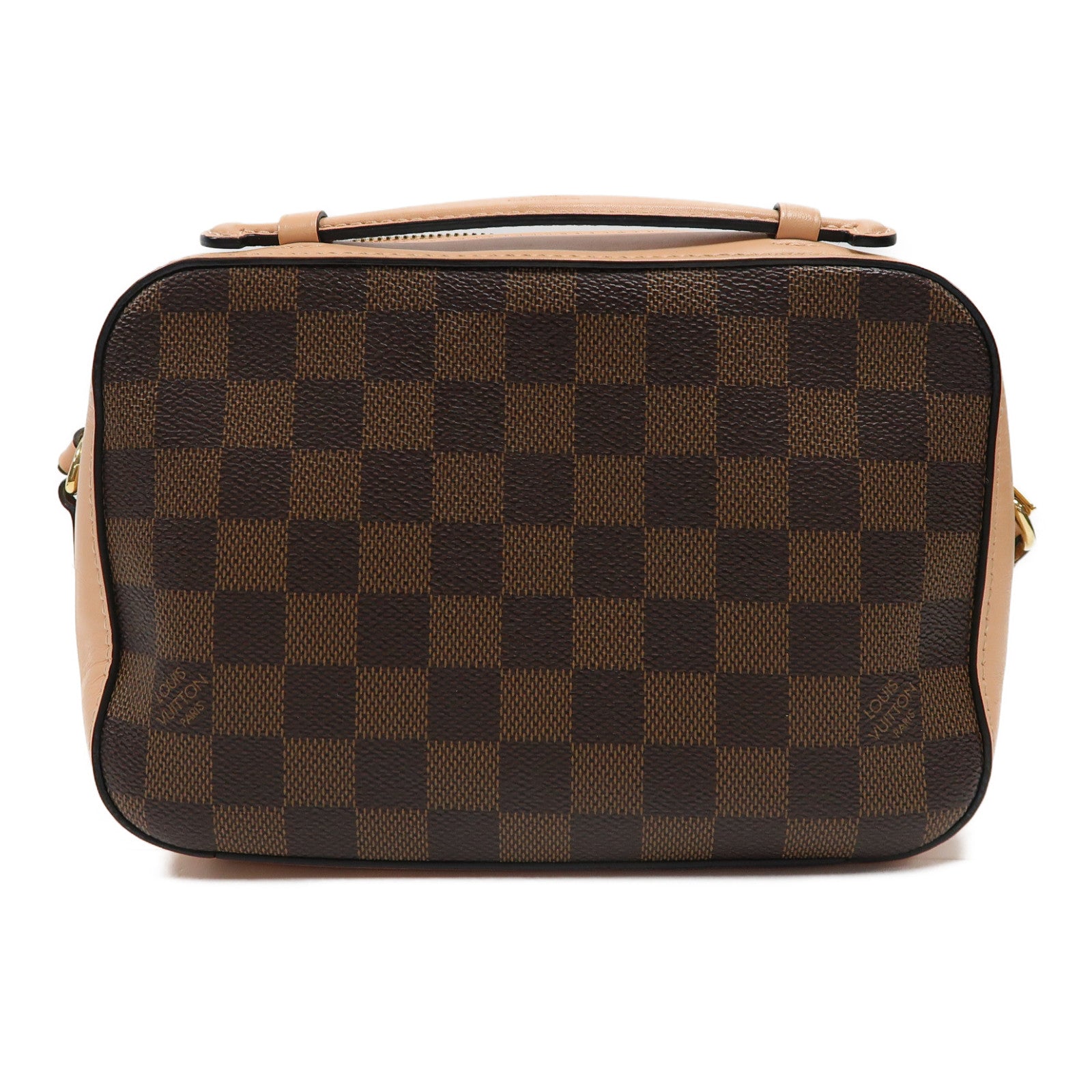 LOUIS VUITTON Damier Santa Monica金扣手挽肩背兩用袋啡色/粉紅色