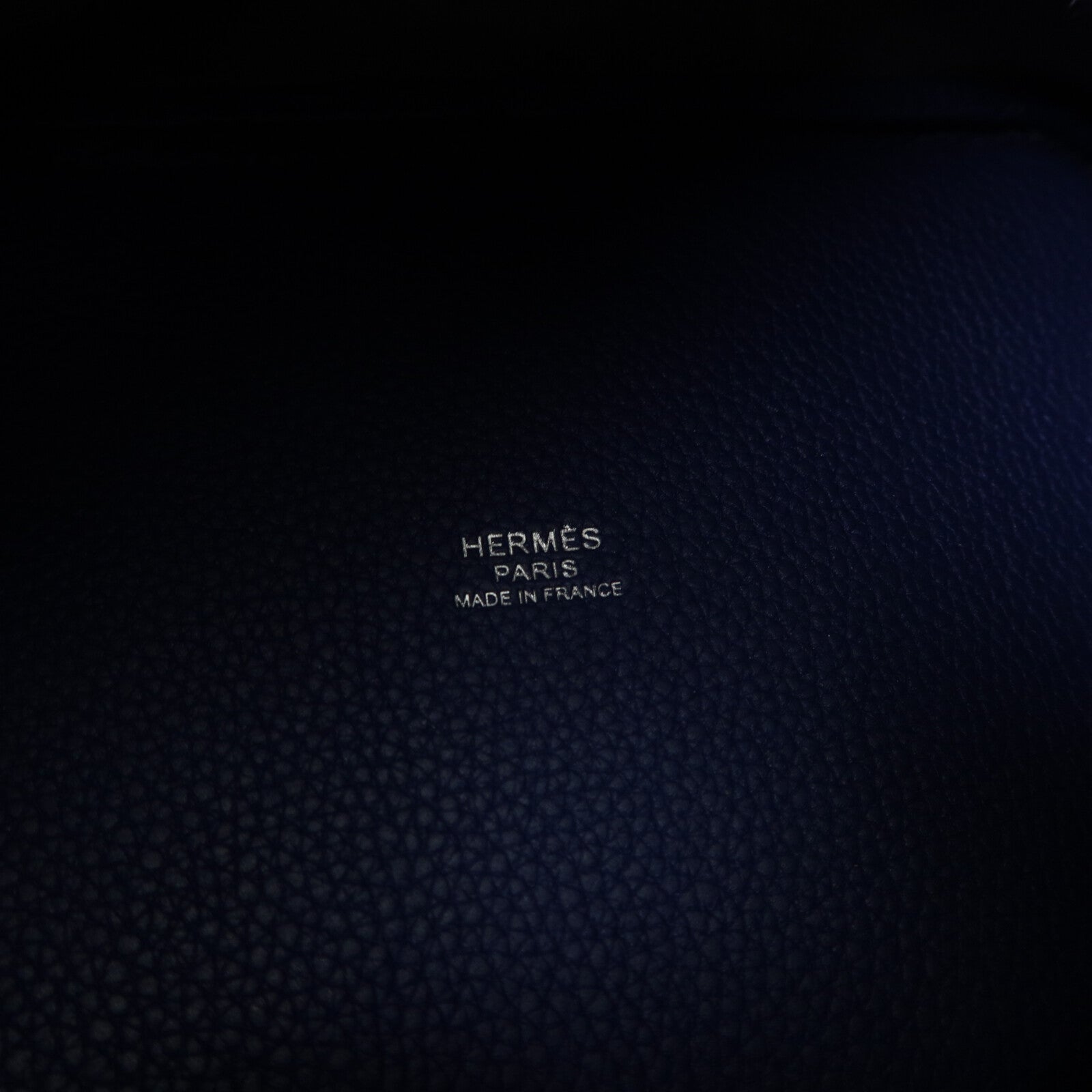 HERMES Clemence皮革Picotin PM手挽袋Blue Saphir