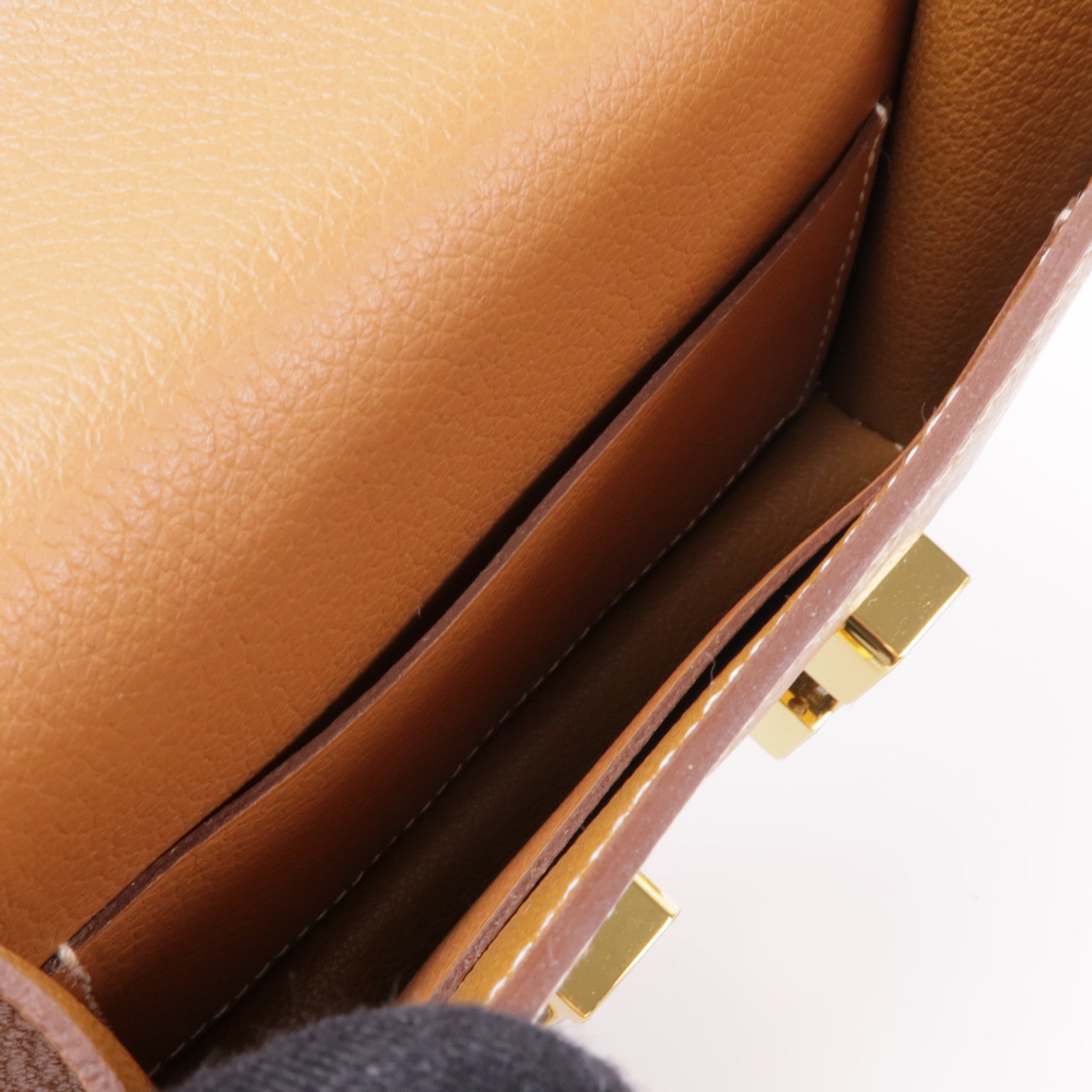 HERMES Evercolor皮革Constance Slim金扣錢包Gold