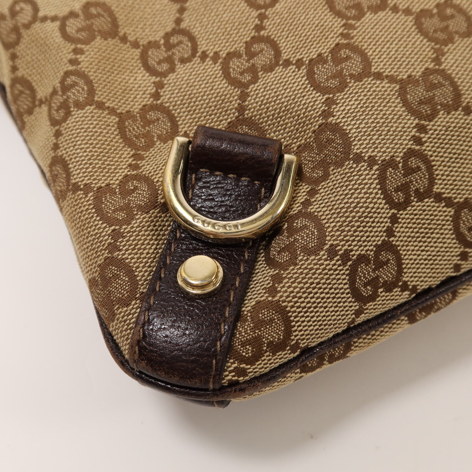 GUCCI 帆布Shoulder Bag金扣肩背袋