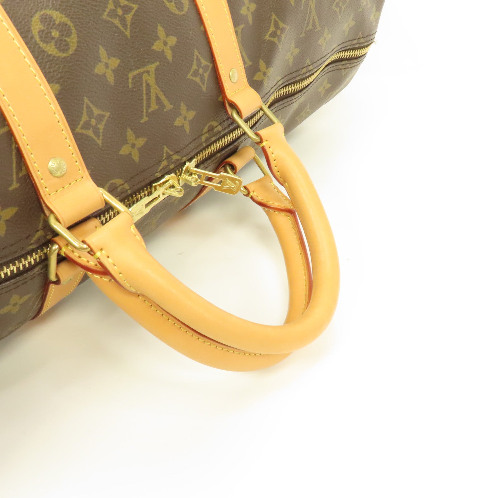 LOUIS VUITTON Monogram Keepall 50金扣波士頓包啡色