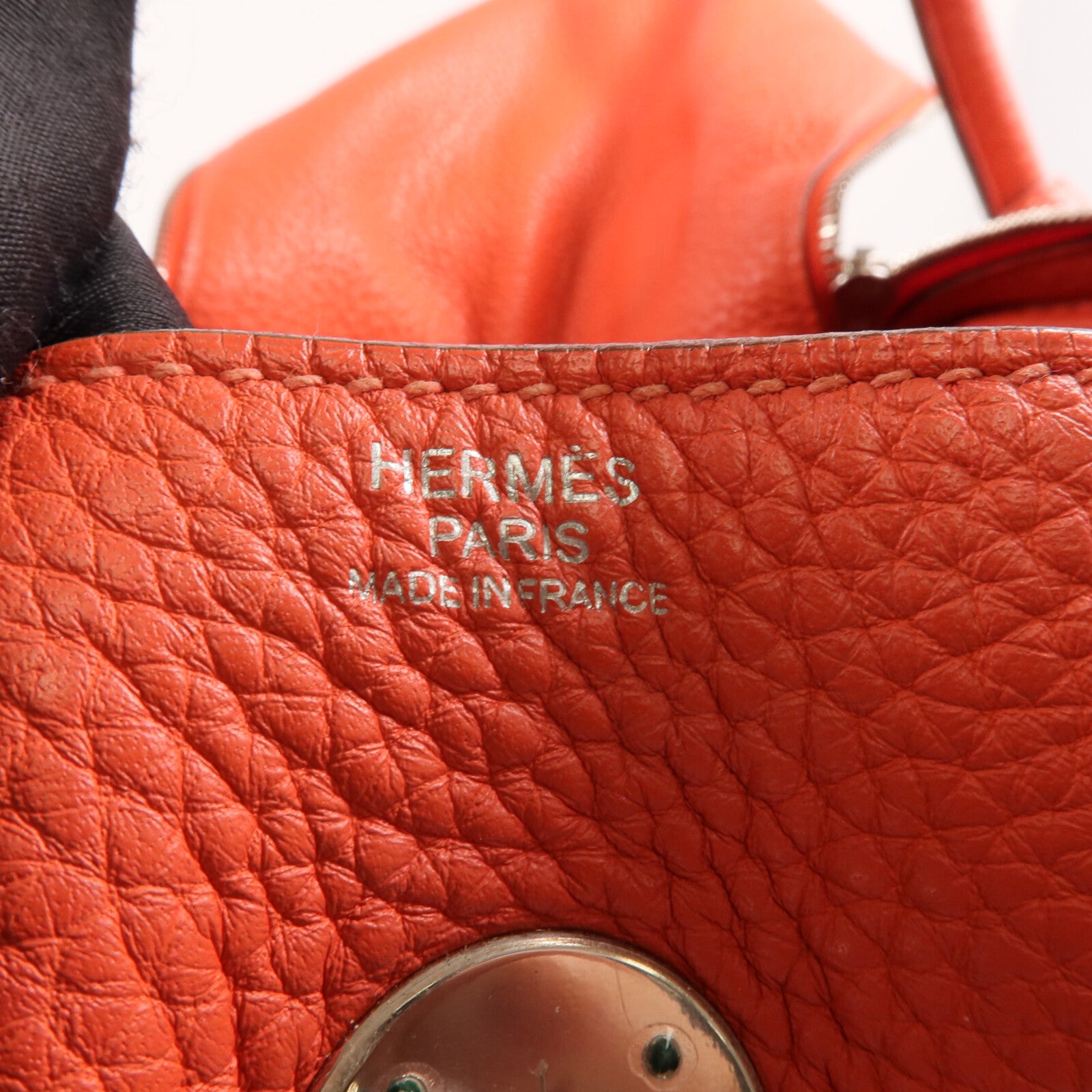 HERMES Clemence皮革Lindy 30銀扣手挽肩背兩用袋Rose Jaipur