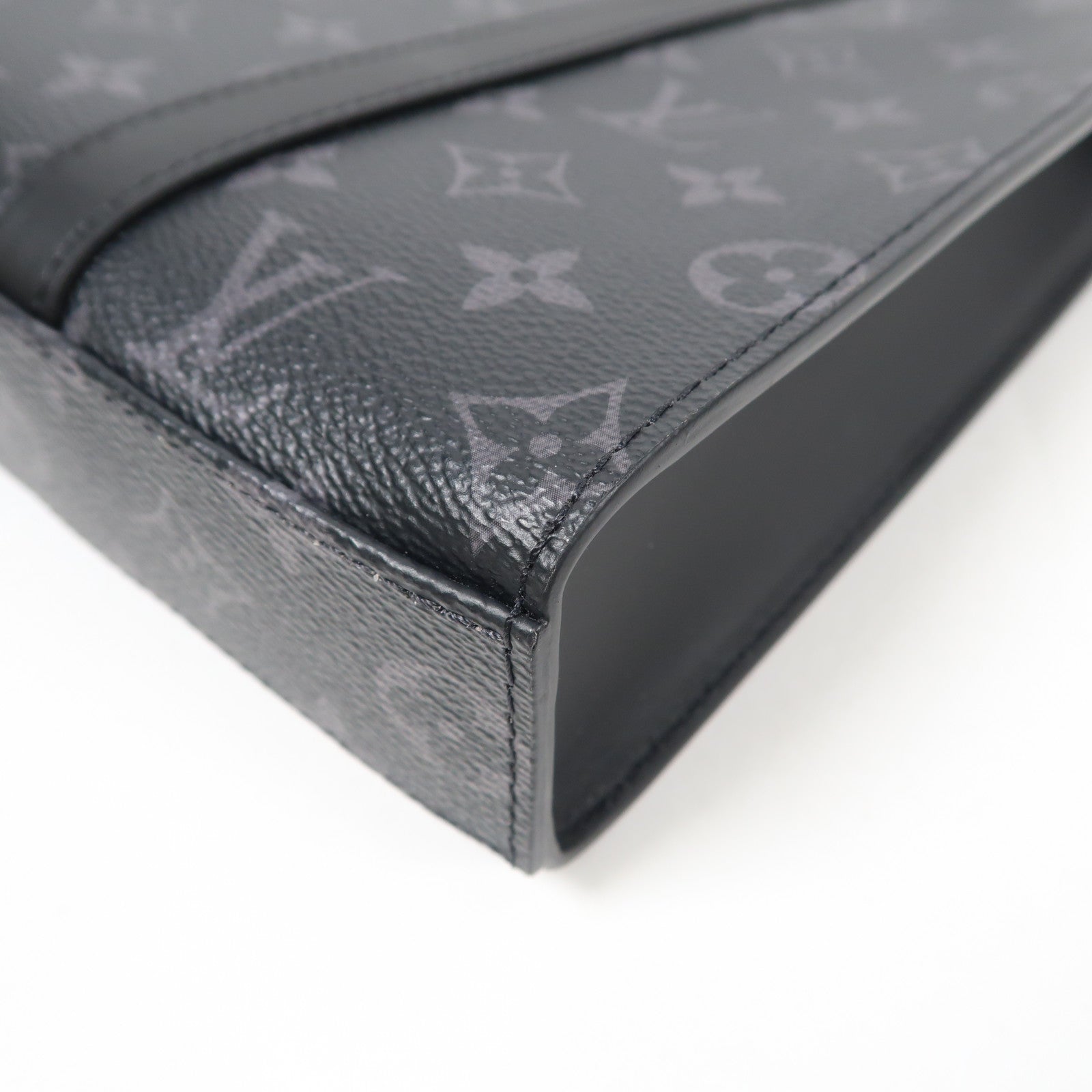 LOUIS VUITTON 【激減優惠】Monogram Eclipse Sac Plat Cross銀扣手挽肩背兩用袋黑色