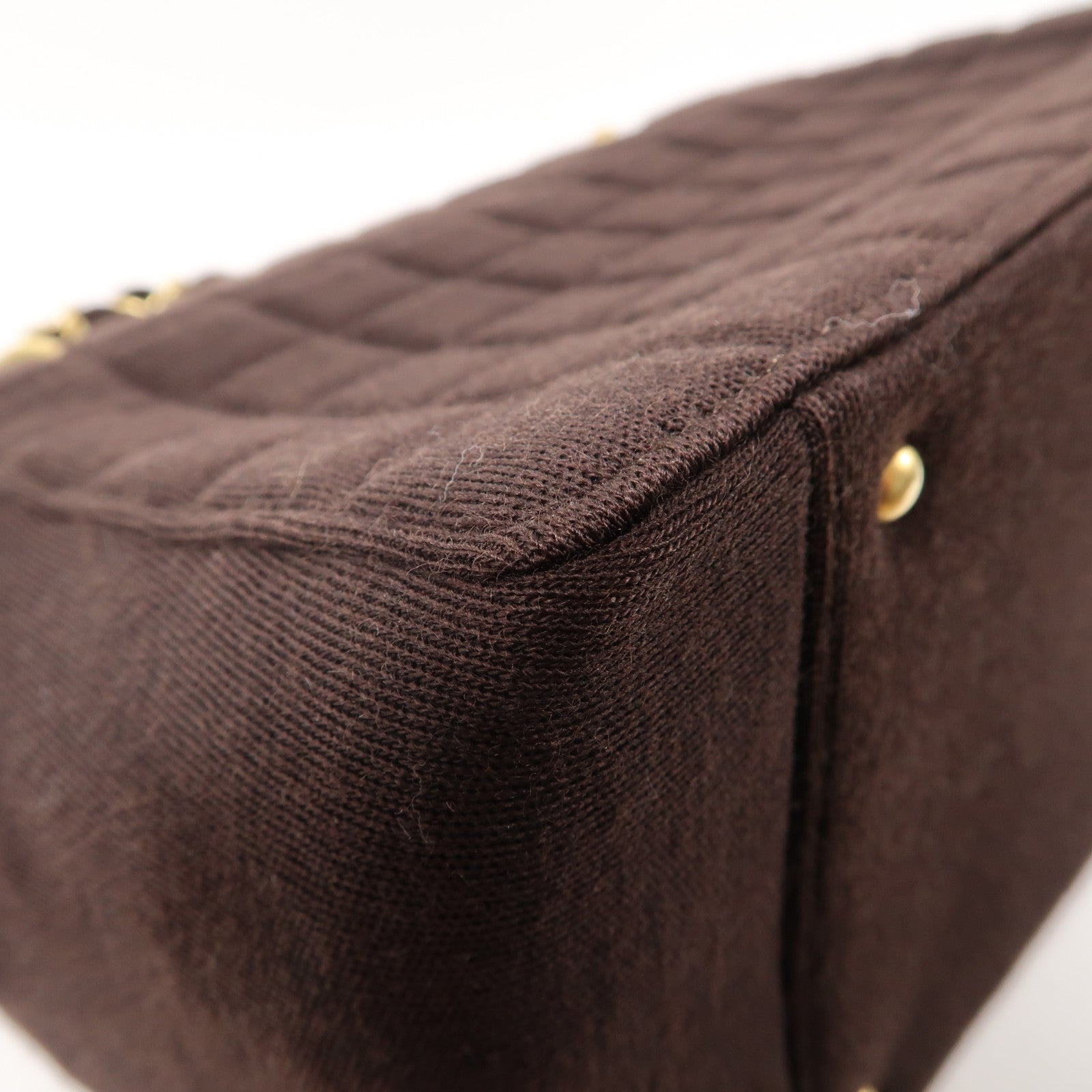 CHANEL 【激減優惠】帆布Vintage Shoulder Bag金扣鏈帶肩背袋啡色