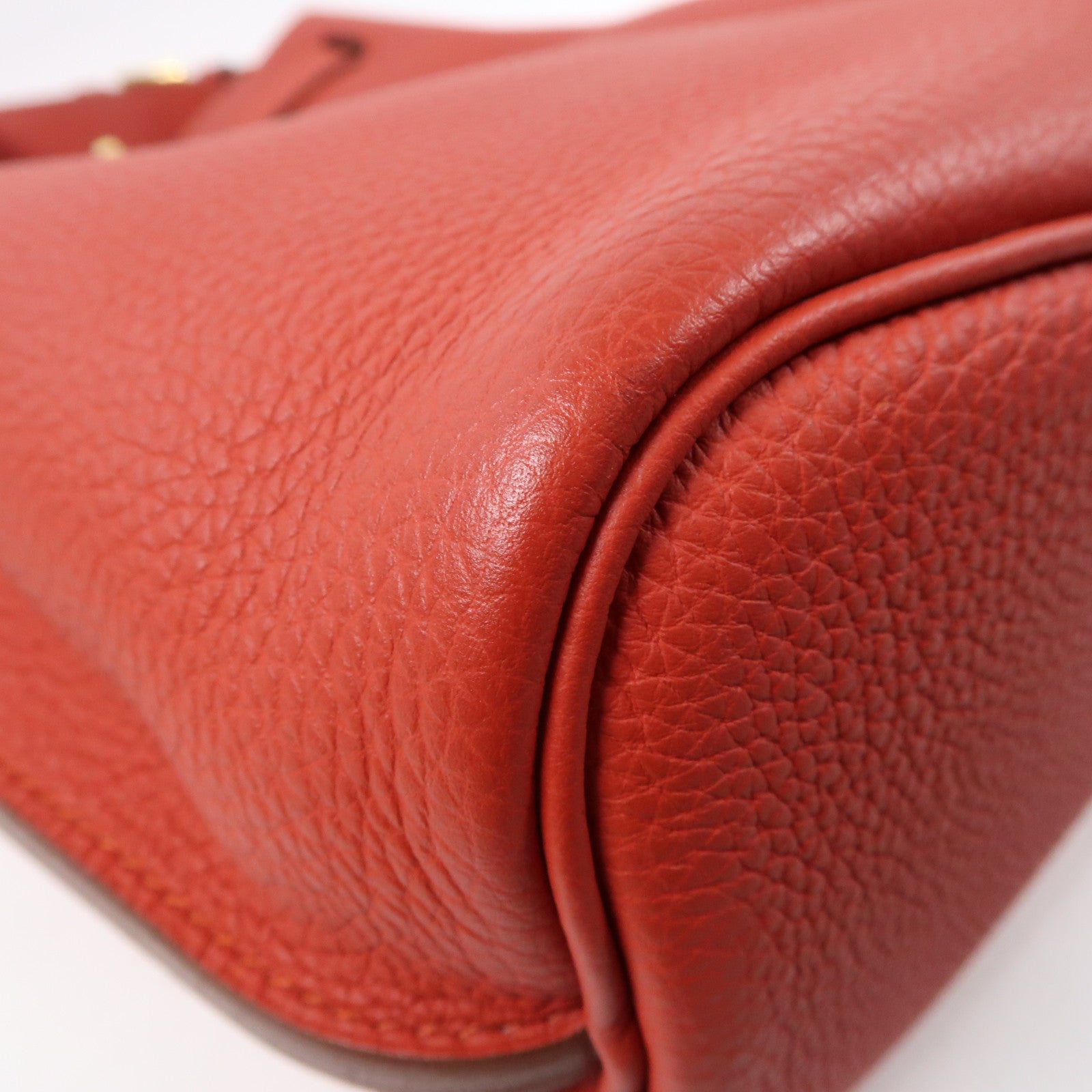 HERMES 【激減優惠】Clemence皮革So Kelly 22金扣肩背袋Sanguine/赭石紅色