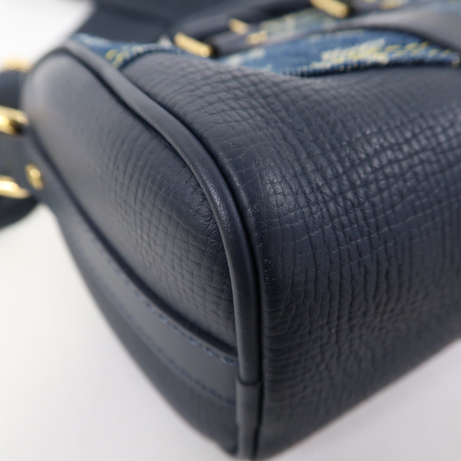 LOUIS VUITTON Monogarm Denim Nigo Keepall XS Bag金扣手挽肩背兩用袋藍色