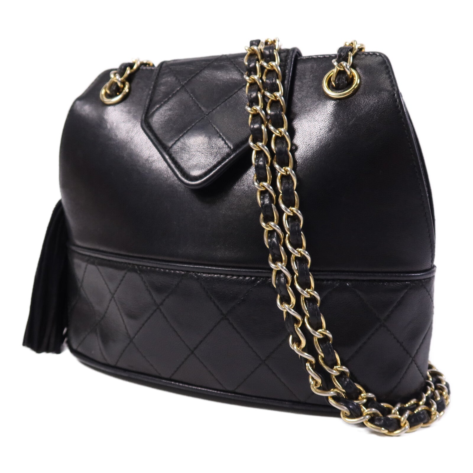 CHANEL 羊皮皮革Shoulder Bag金扣鏈帶肩背袋