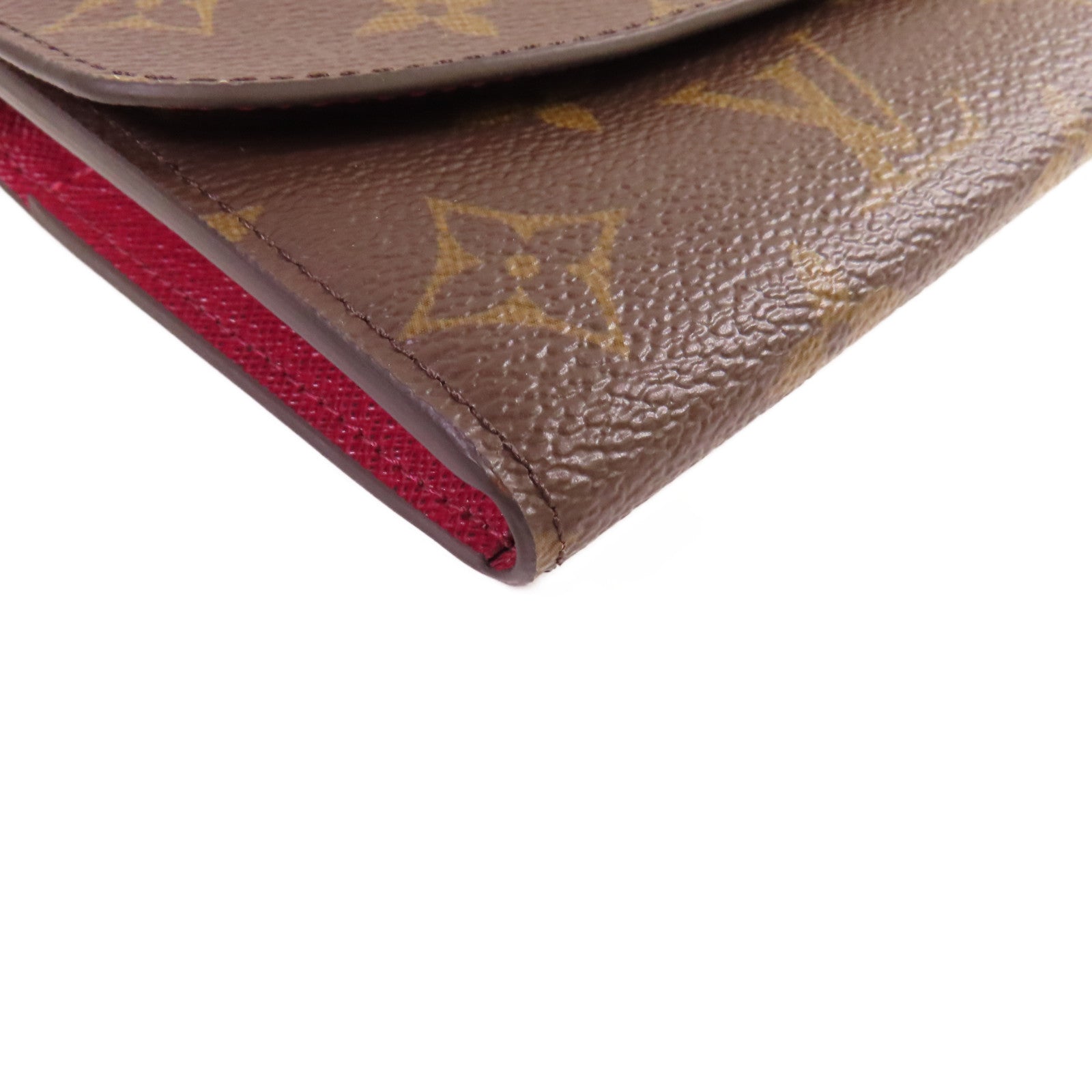 LOUIS VUITTON Monogram Emilie Long Wallet金扣長錢包啡色/紫紅色