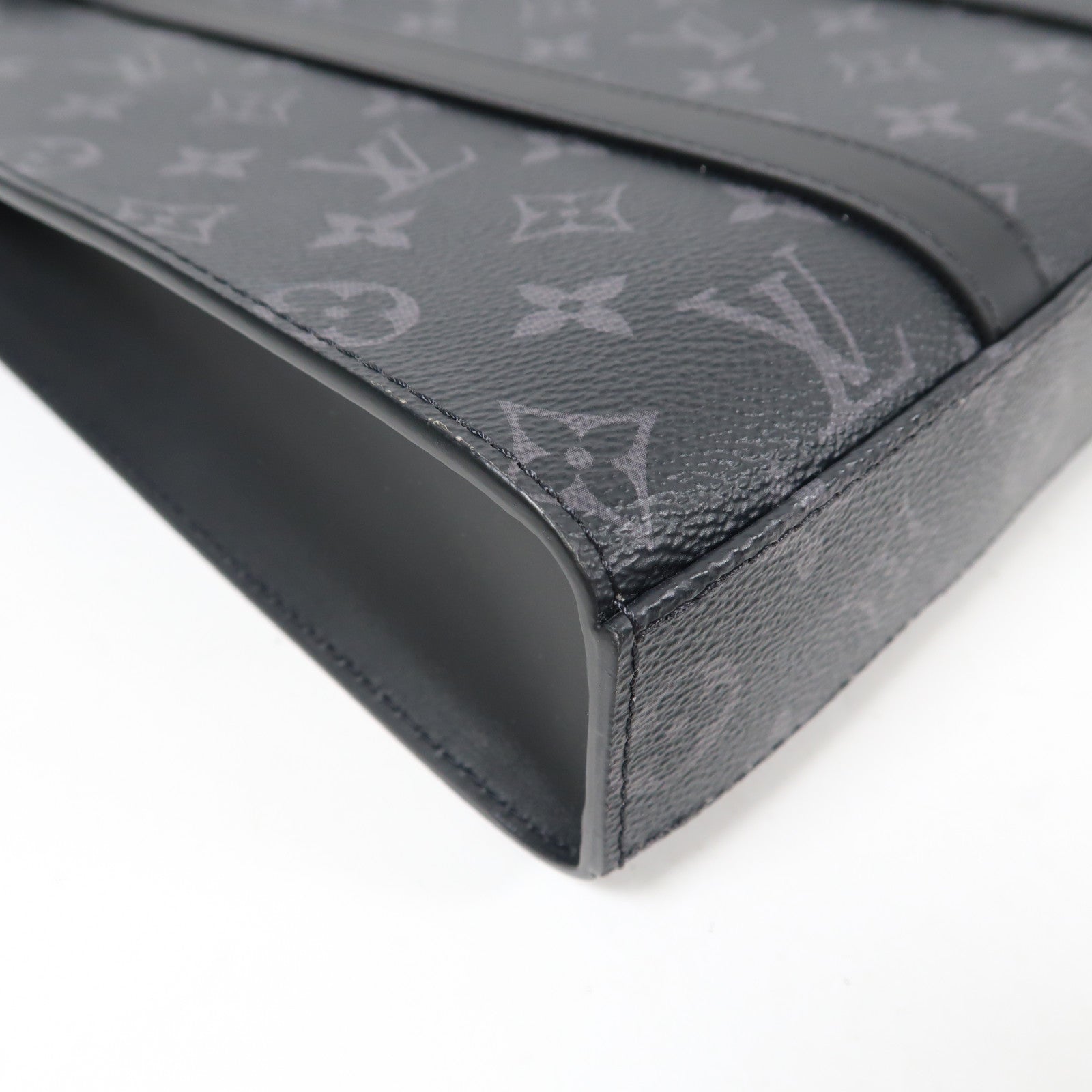LOUIS VUITTON 【激減優惠】Monogram Eclipse Sac Plat Cross銀扣手挽肩背兩用袋黑色