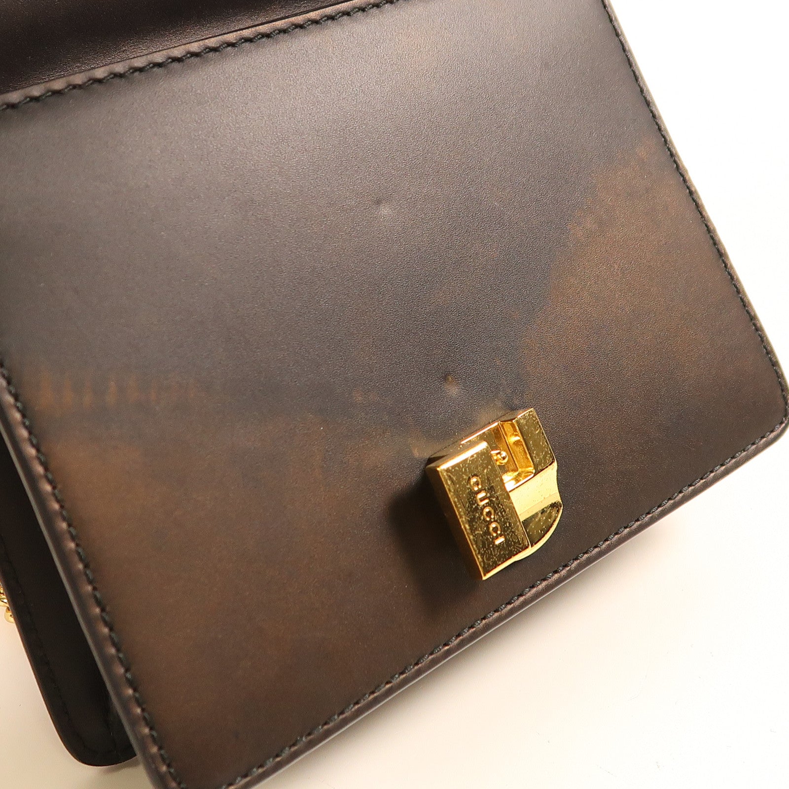 GUCCI GG GHW Sylvie Chain Shoulder Bag 431666 Calfskin Leather Black