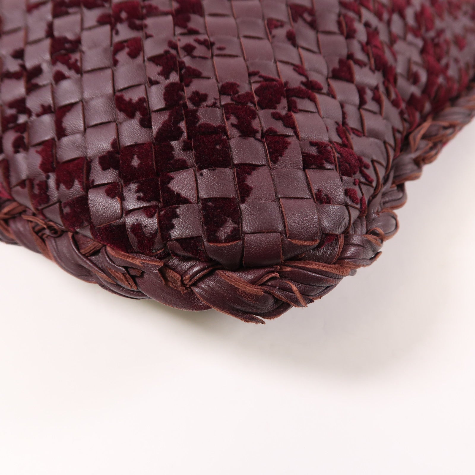 BOTTEGA VENETA 織紋皮革/天鵝絨Shoulder Bag肩背袋