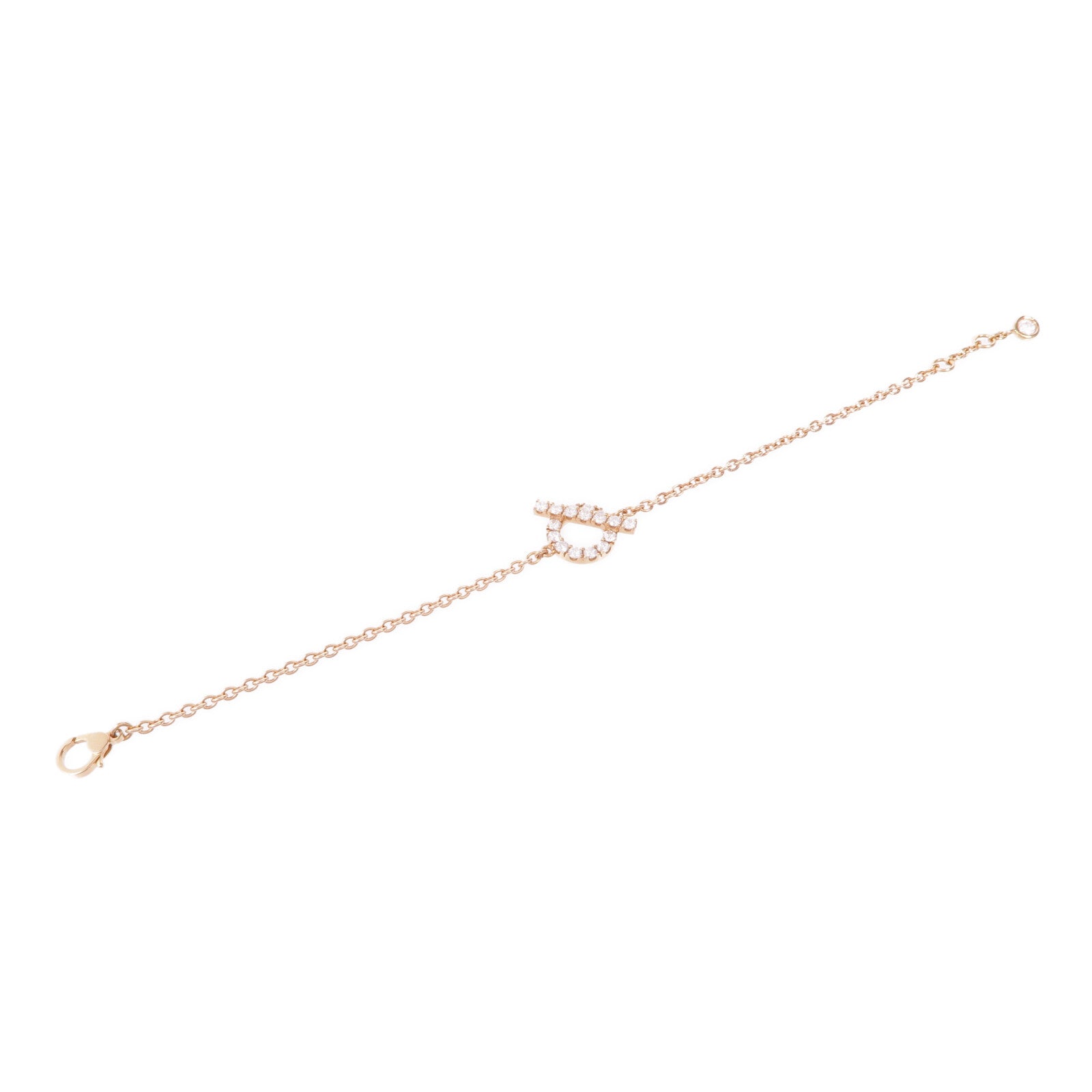 HERMES 18K玫瑰金Finesse Bracelet鑽石手鏈