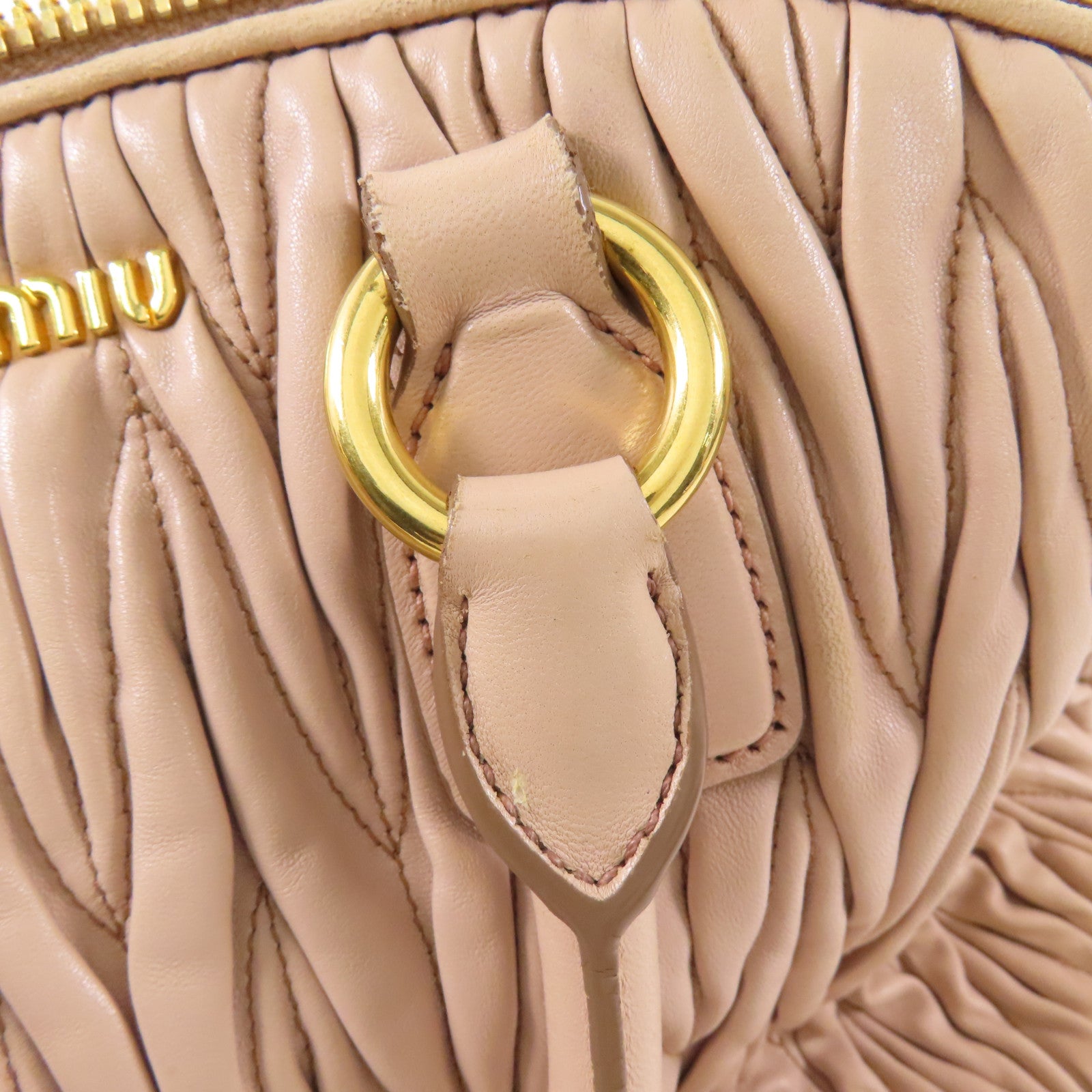 Miu Miu 牛皮皮革2 Way Bag金扣手挽肩背兩用袋