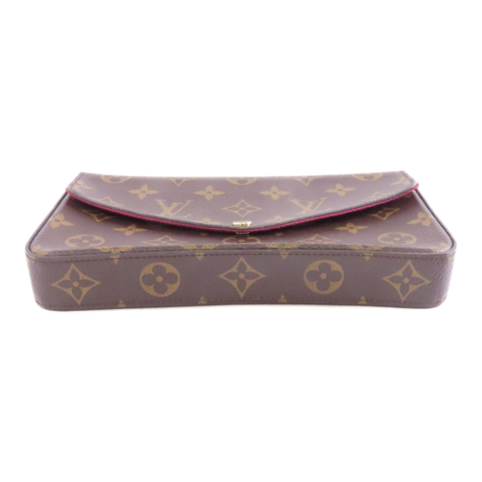 LOUIS VUITTON Monogram Felicie Pochette金扣鏈帶肩背袋啡色