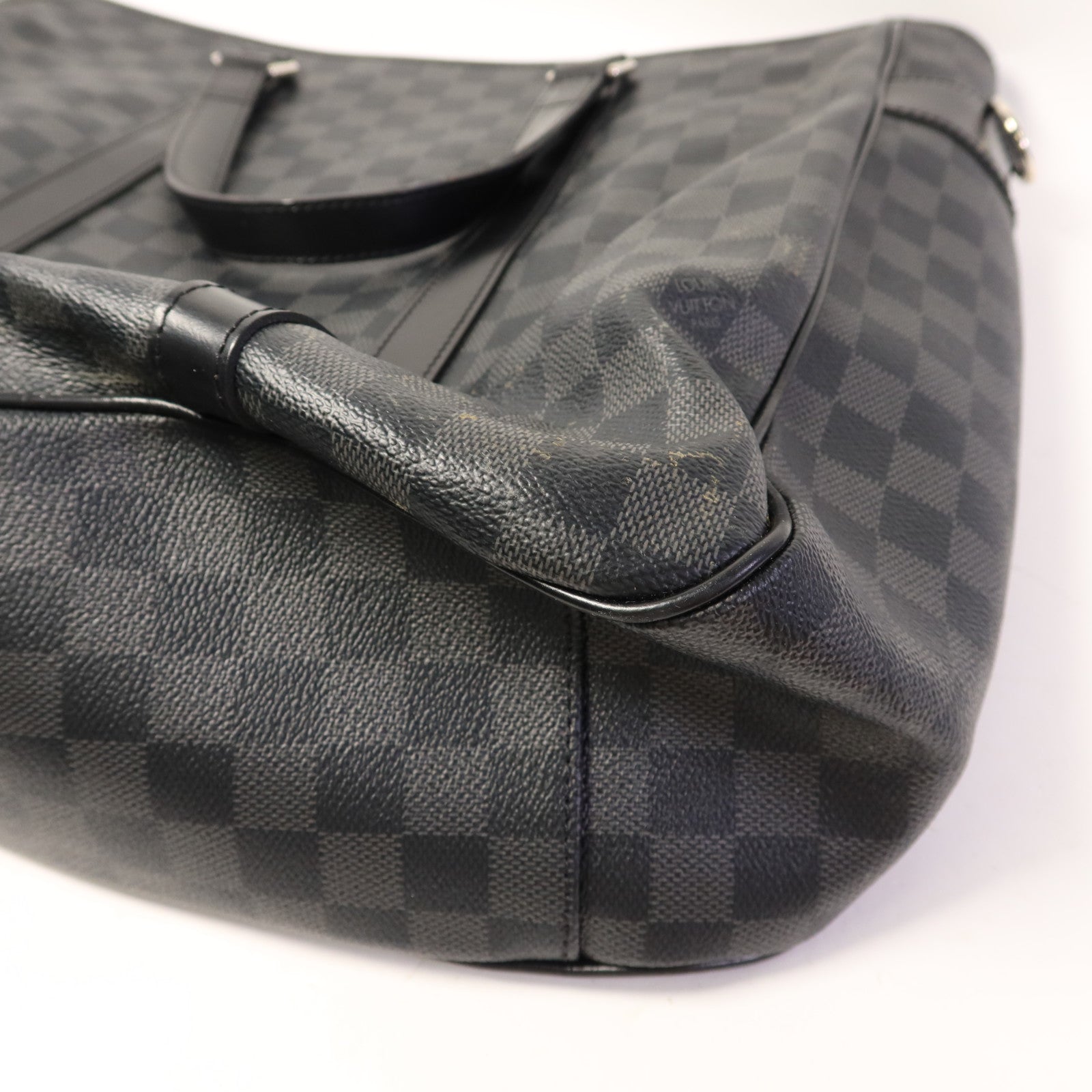 LOUIS VUITTON Damier Graphite Tadao PM銀扣手挽肩背兩用袋