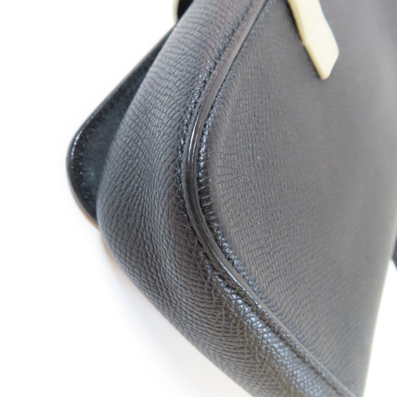 CELINE 【激減優惠】牛皮皮革Shoulder Bag銀扣肩背袋黑色