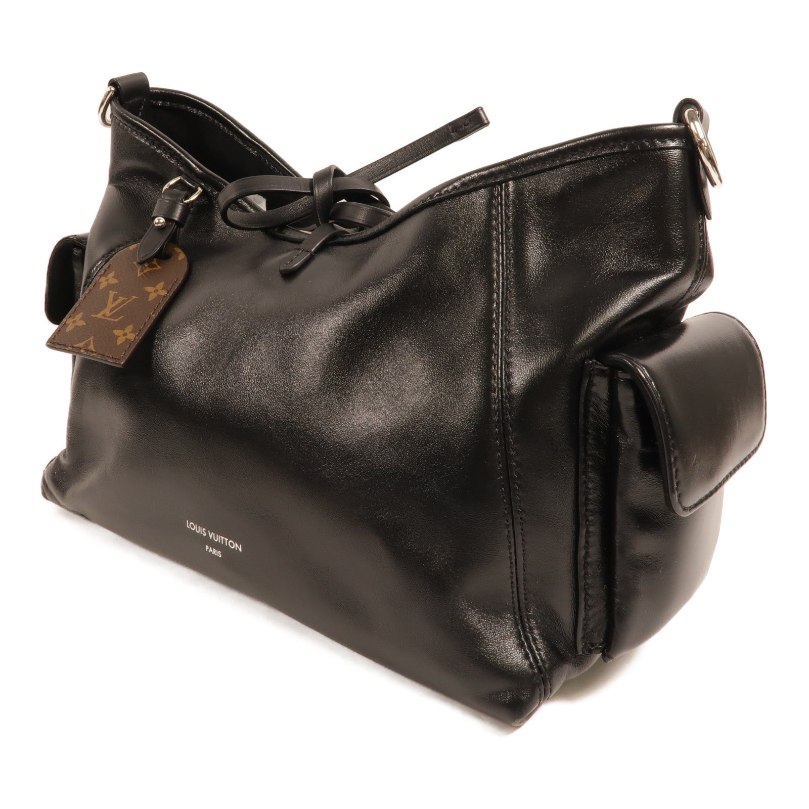 LOUIS VUITTON 羊皮皮革Carry All Vibe PM銀扣手挽肩背兩用袋