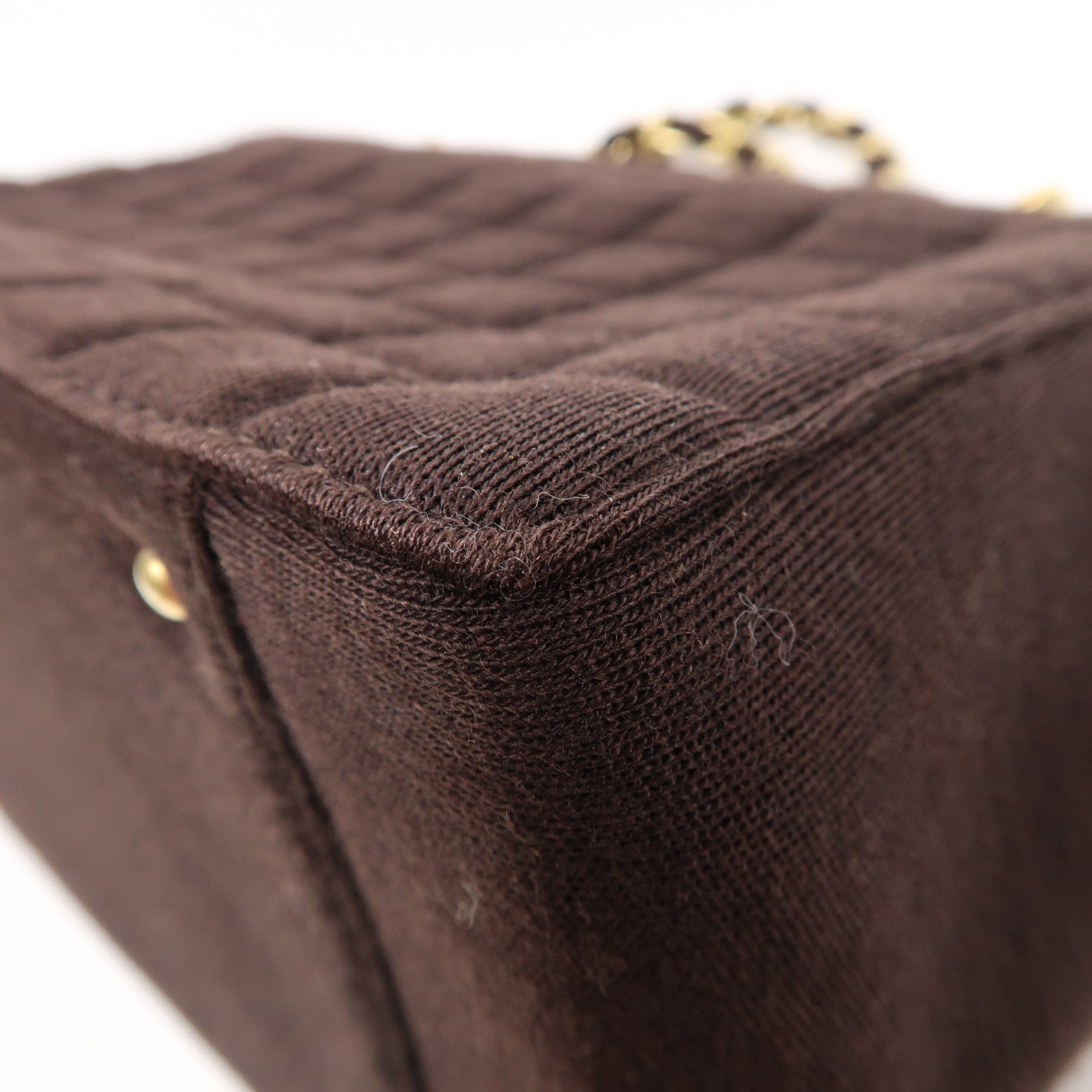 CHANEL 【激減優惠】帆布Vintage Shoulder Bag金扣鏈帶肩背袋啡色