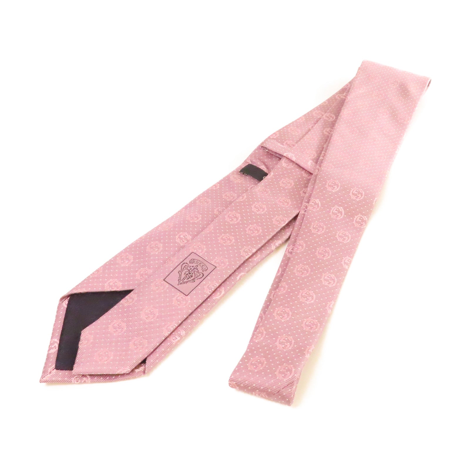 GUCCI 【激減優惠】絲質Necktie領帶紫粉色