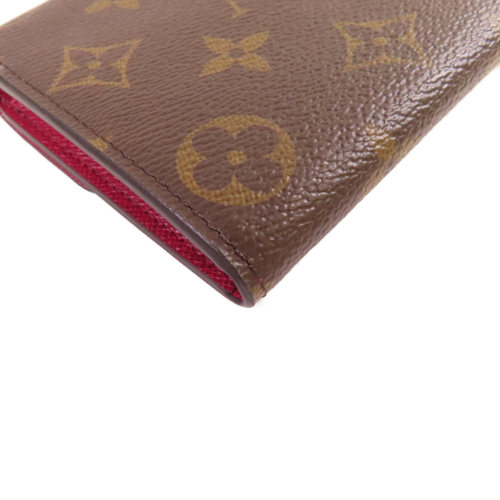 LOUIS VUITTON Monogram Emilie Long Wallet金扣長錢包啡色/紫紅色