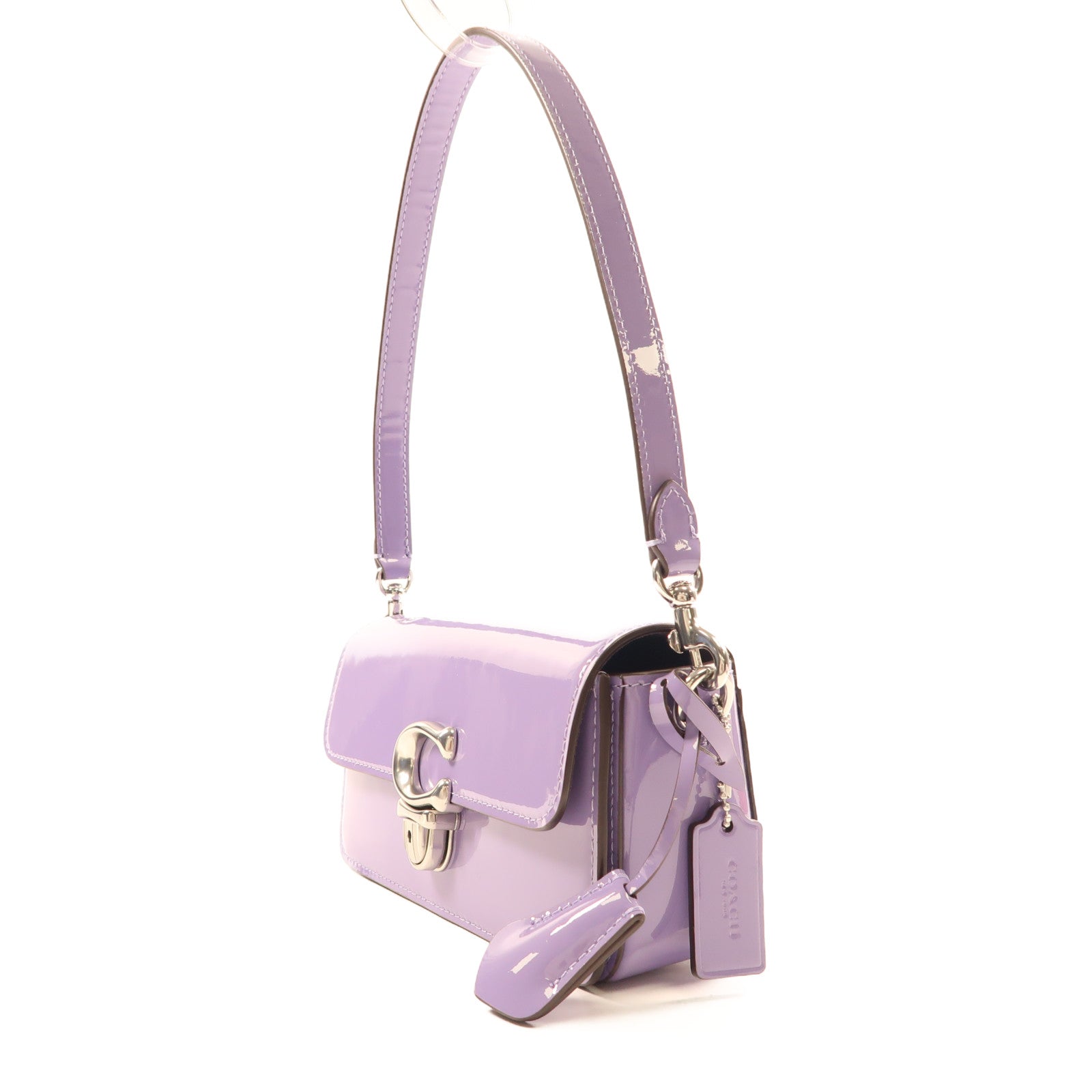 COACH 【激減優惠】漆皮皮革Shoulder Bag銀扣肩背袋