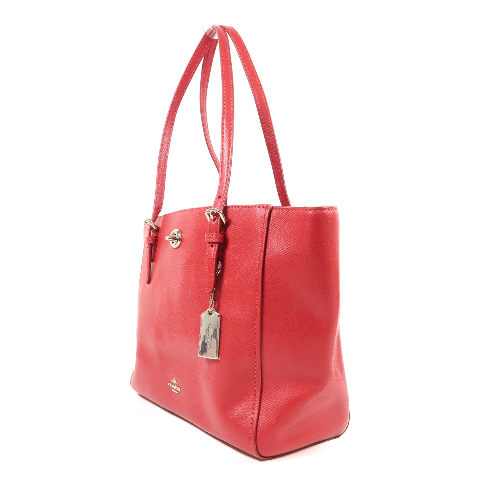 COACH 牛皮皮革Shoulder Bag銀扣肩背袋