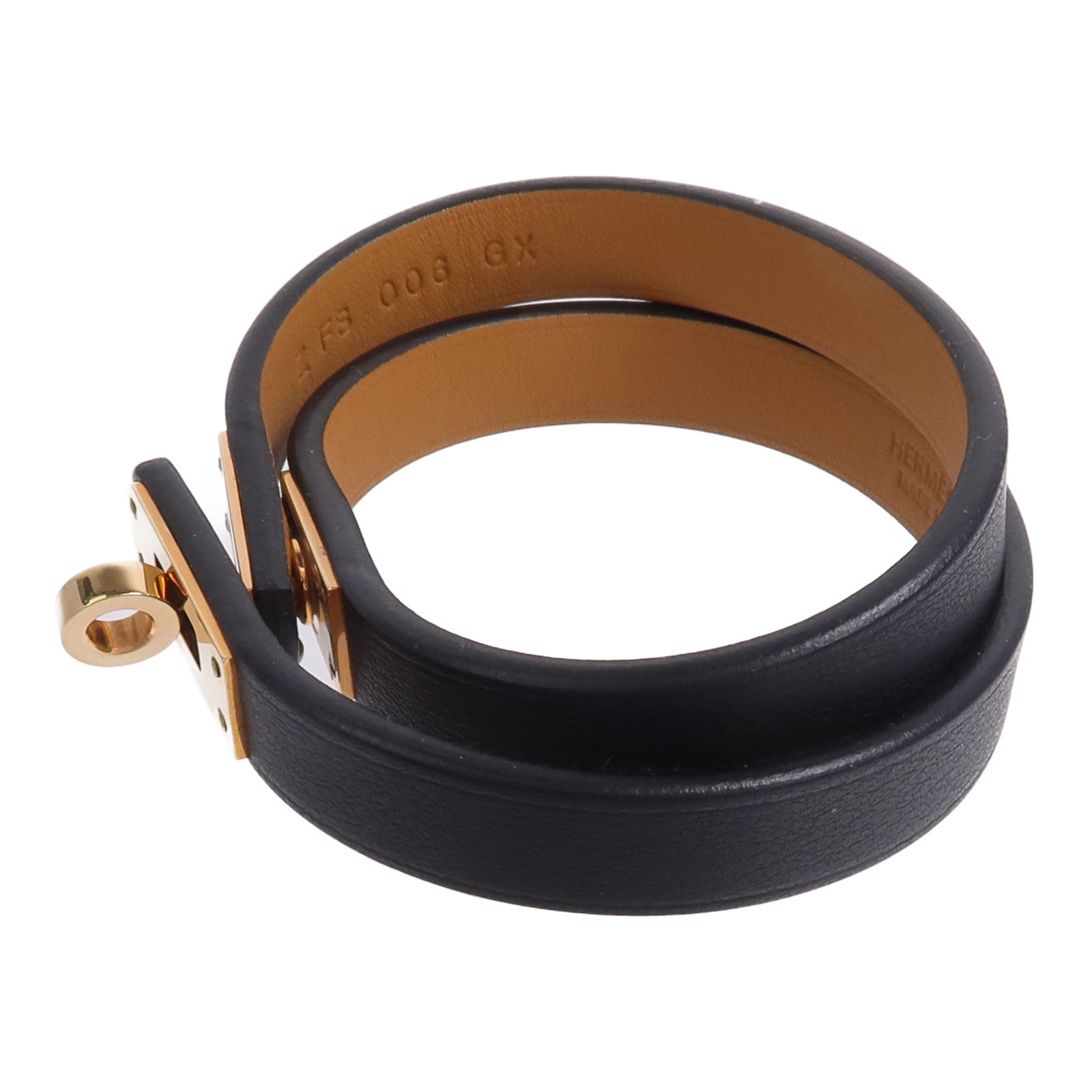 HERMES Swift皮革Mini Kelly Double Tour Bracelet手帶Noir