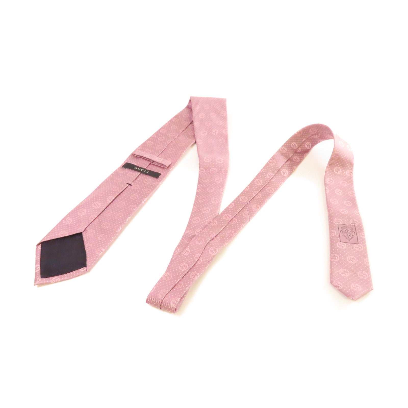 GUCCI 【激減優惠】絲質Necktie領帶紫粉色