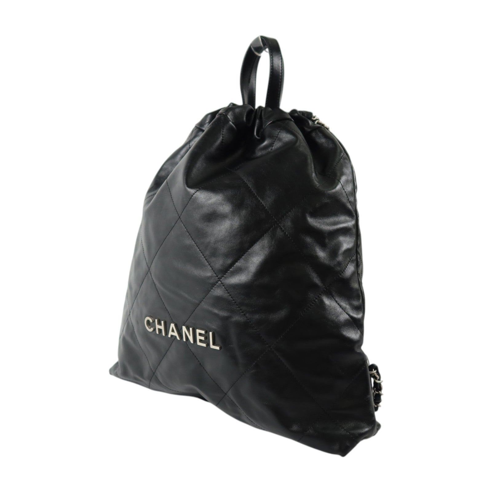 CHANEL 牛皮皮革Chanel 22 Backpack銀扣背包