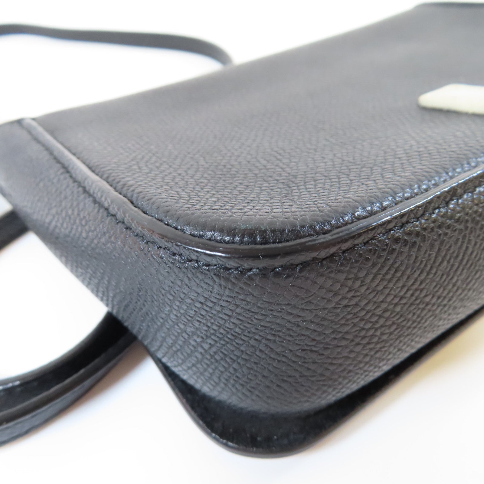 CELINE 【激減優惠】牛皮皮革Shoulder Bag銀扣肩背袋黑色