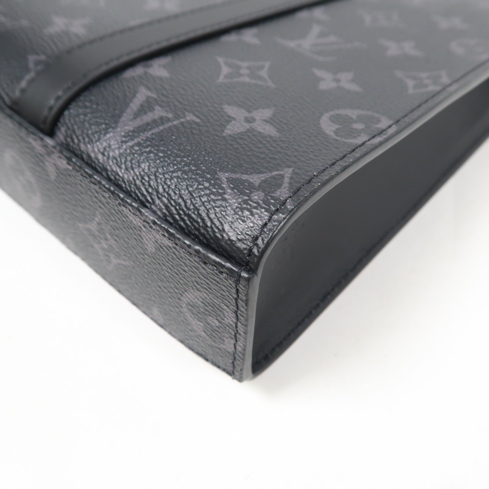 LOUIS VUITTON 【激減優惠】Monogram Eclipse Sac Plat Cross銀扣手挽肩背兩用袋黑色