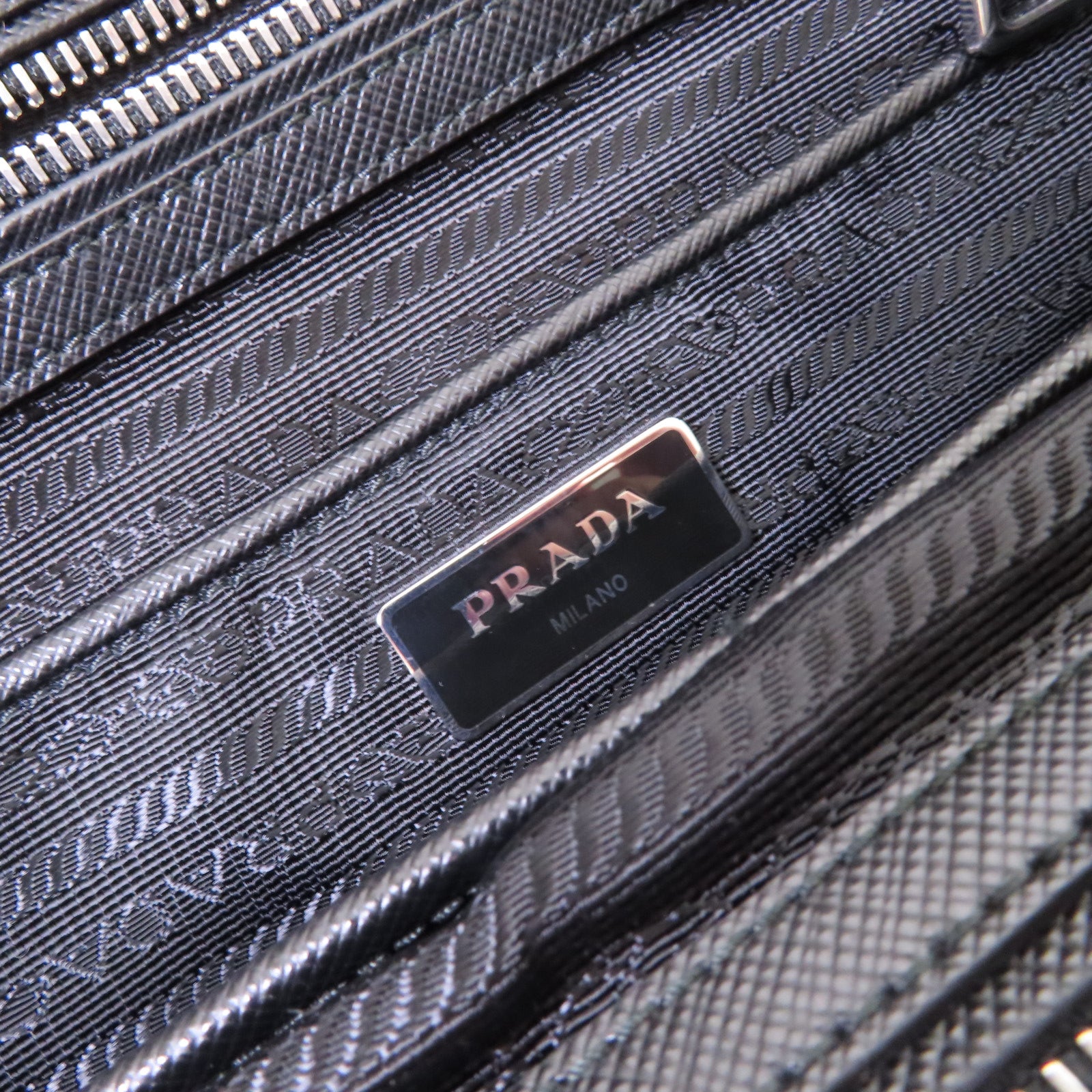 PRADA 尼龍2Way Shoulder Bag銀扣手挽肩背兩用袋黑色