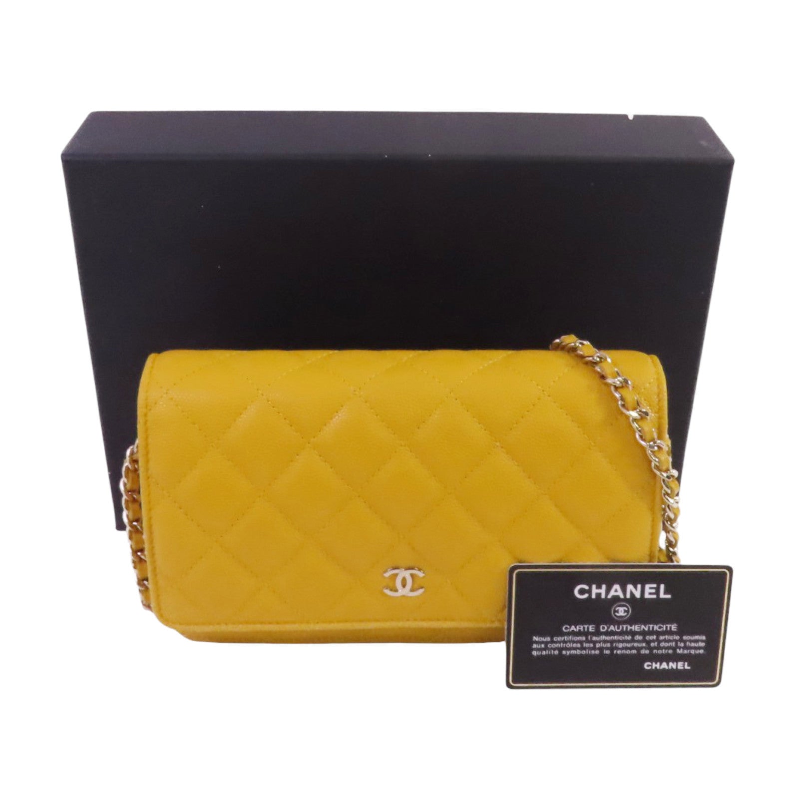 CHANEL 牛皮皮革Chanel WOC Wallet On Chain金扣鏈帶肩背袋