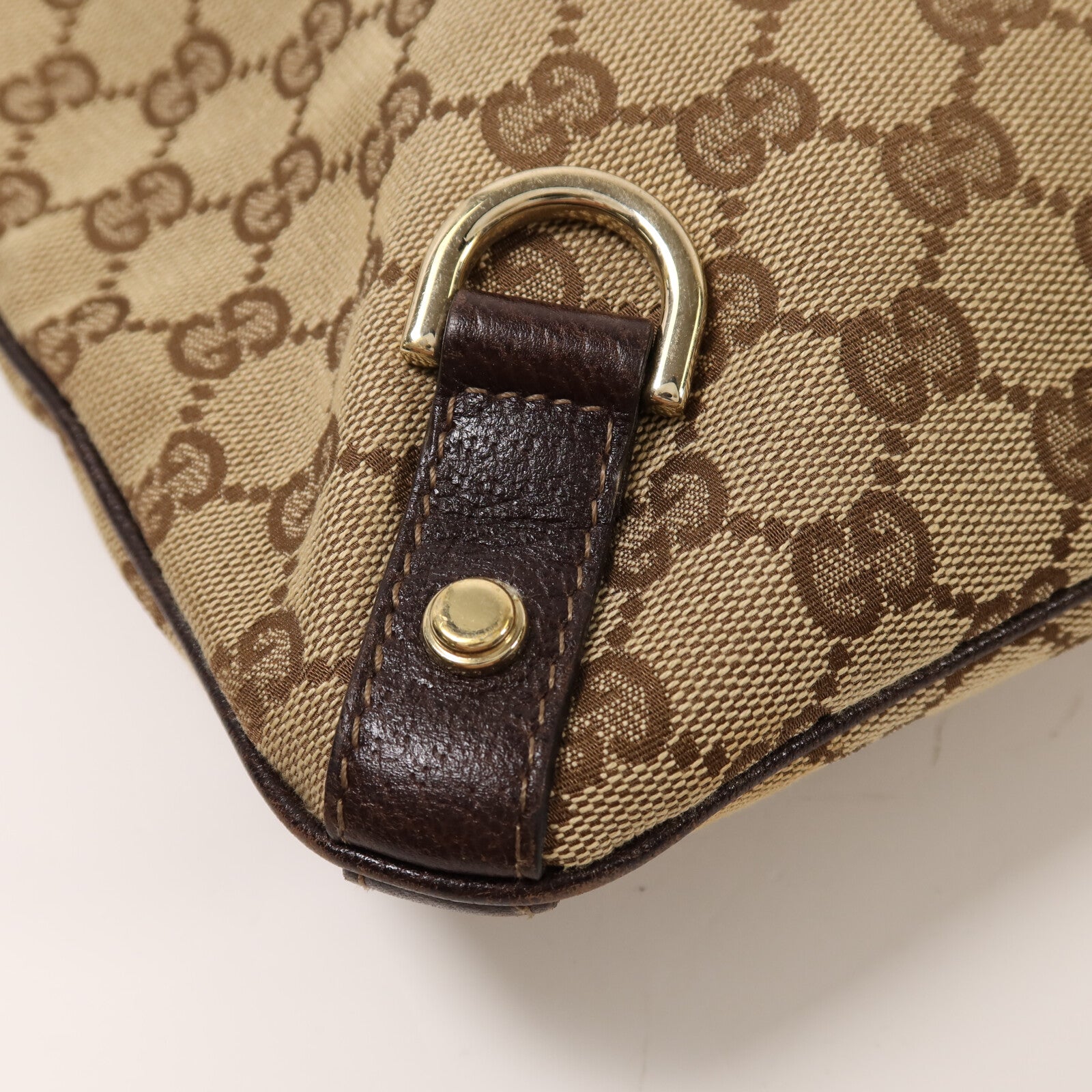 GUCCI 帆布Shoulder Bag金扣肩背袋